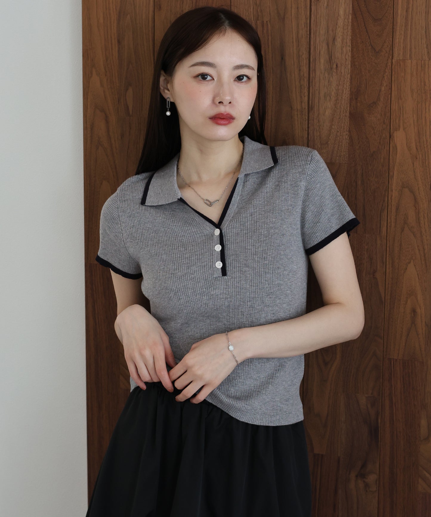 【早割5％OFF】バイカラースキッパーニット