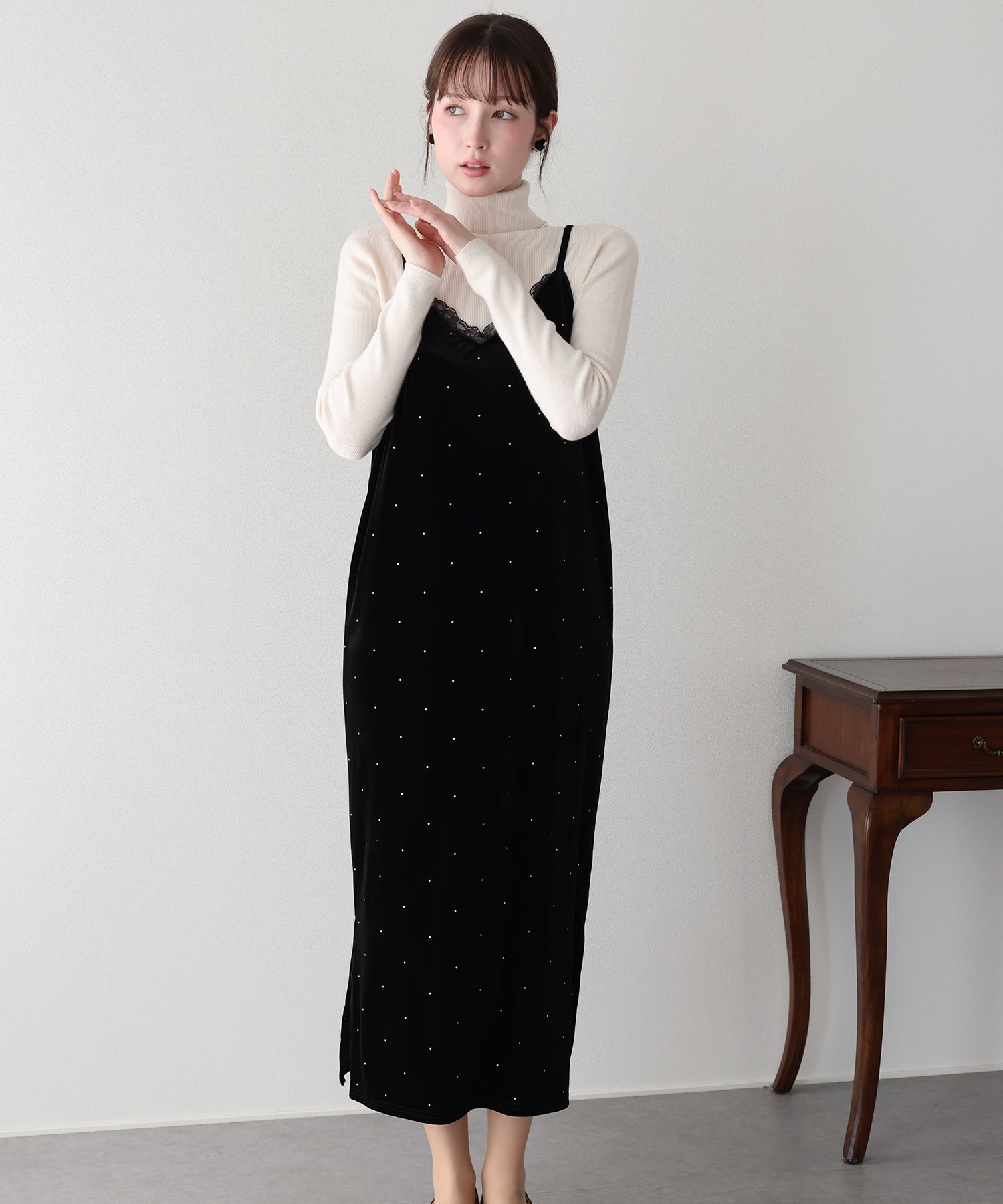 ♥アルページュストーリーレース付きベロアキャミ♥ レース付ベロアキャミワンピース – BLUE ONLINE