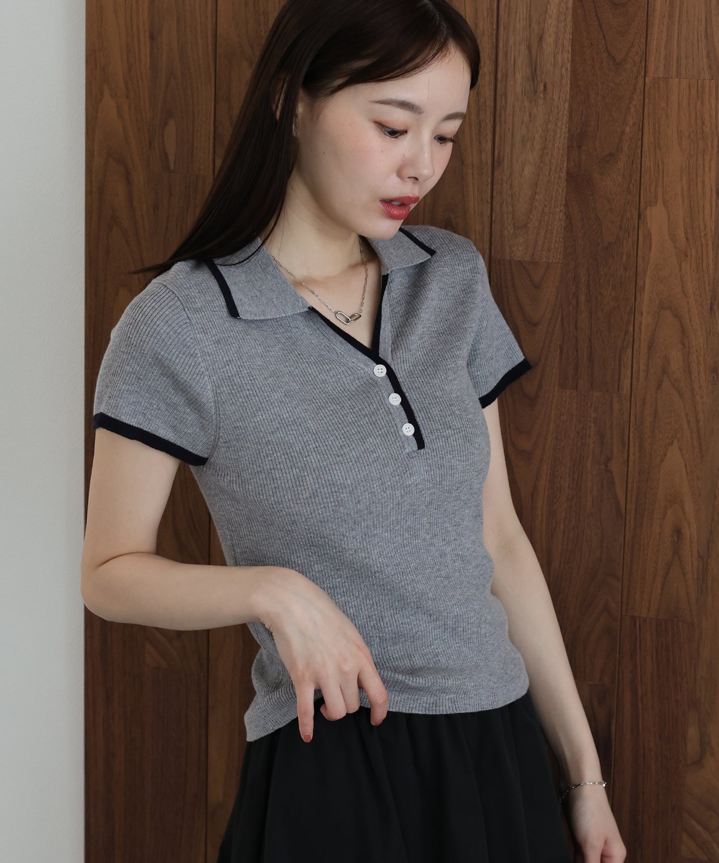 【早割5％OFF】バイカラースキッパーニット