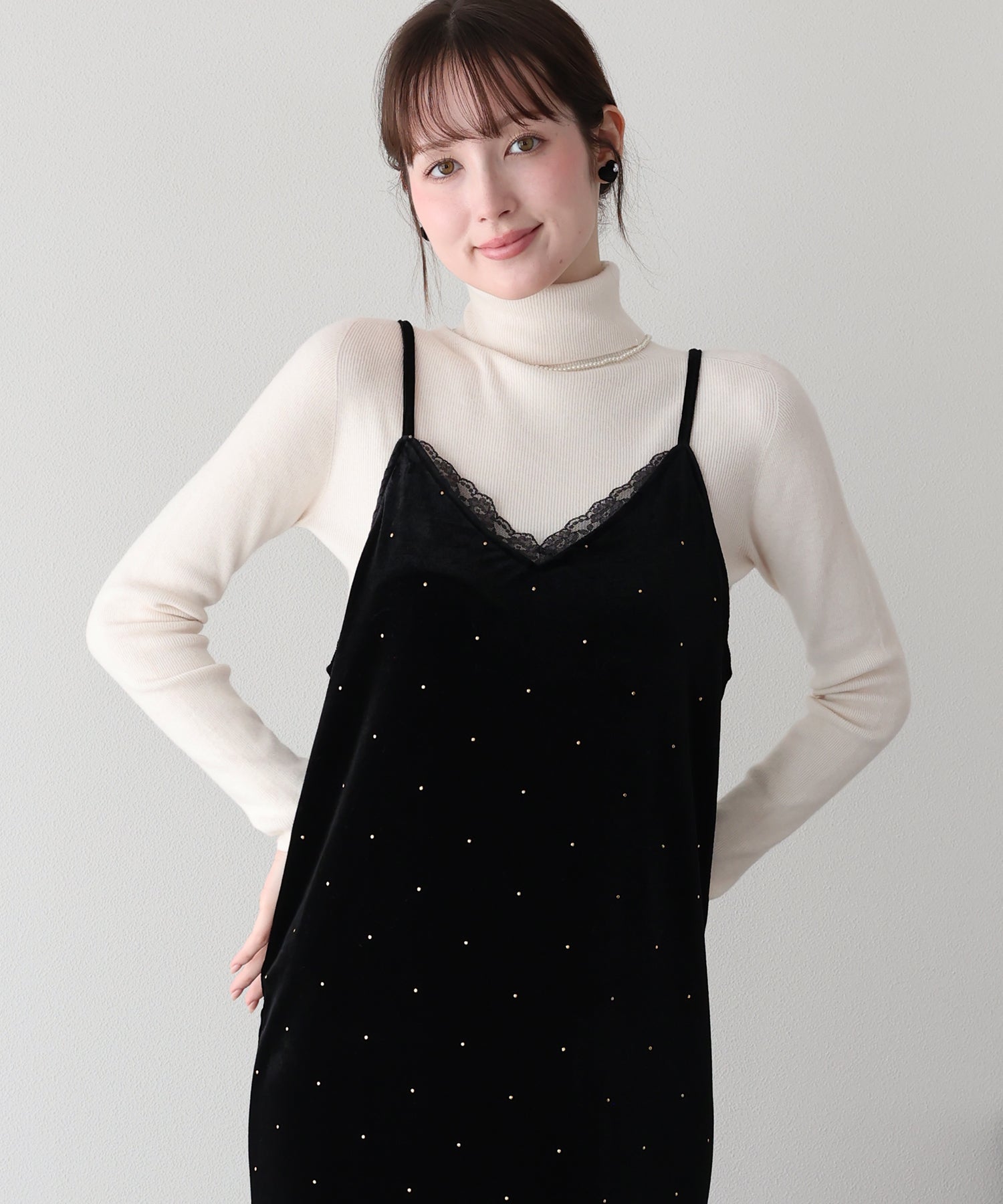 レース付ベロアキャミワンピース – BLUE ONLINE