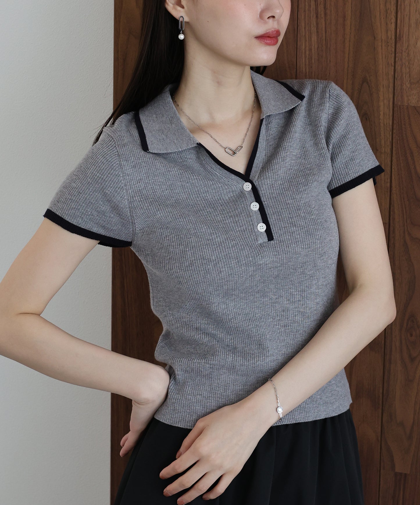 【早割5％OFF】バイカラースキッパーニット