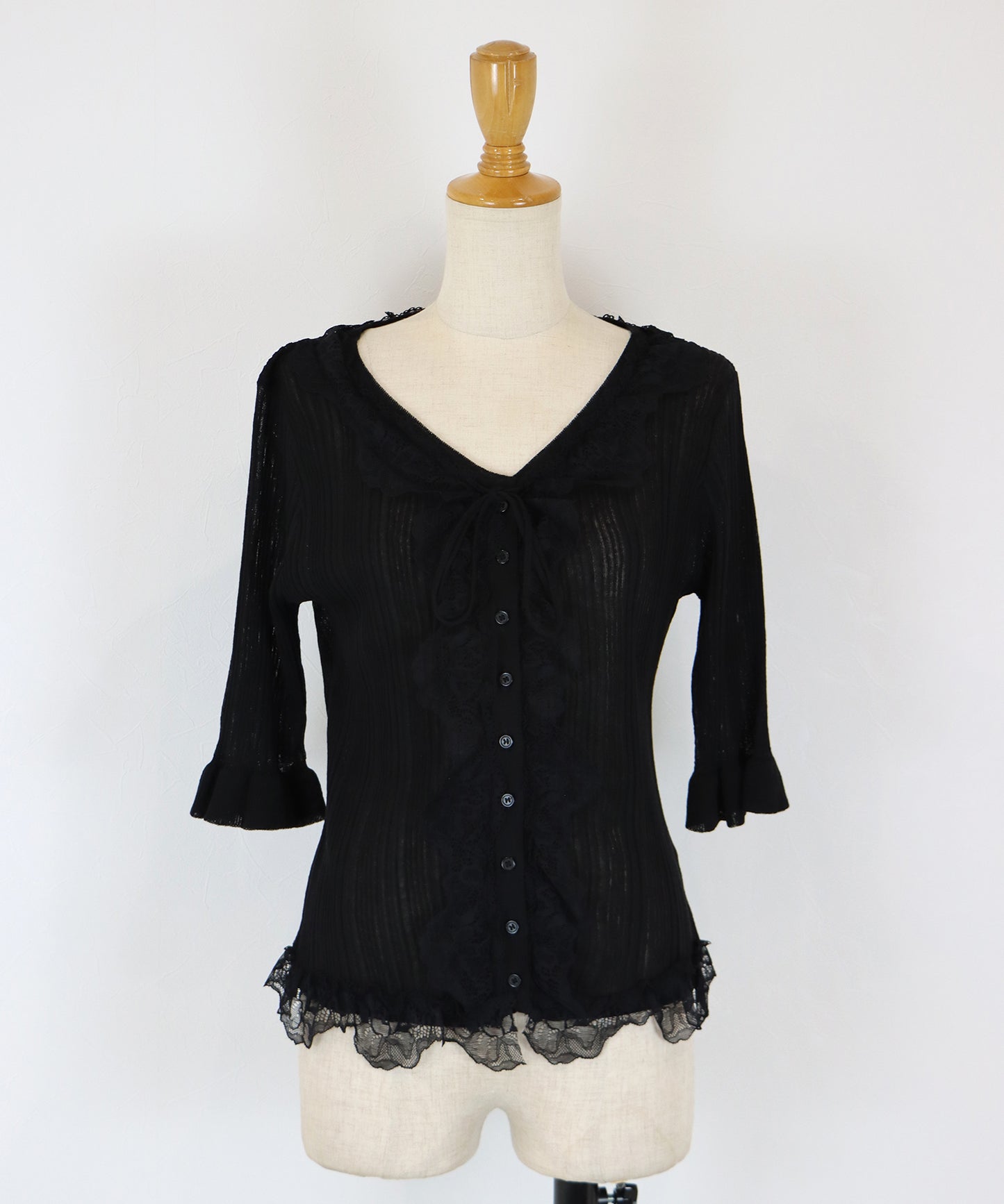 【早割5％OFF】フリルレースシアーカーディガン【メール便】