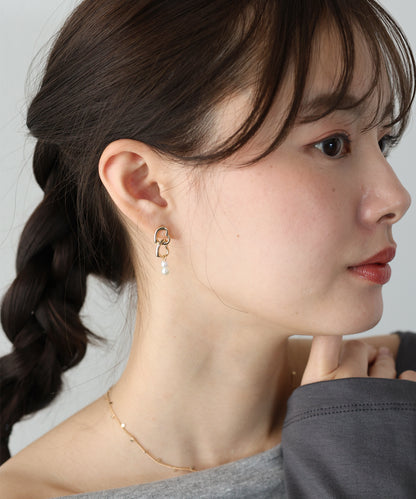 ダブルハートピアス/ニッケルフリー【ネコポス】