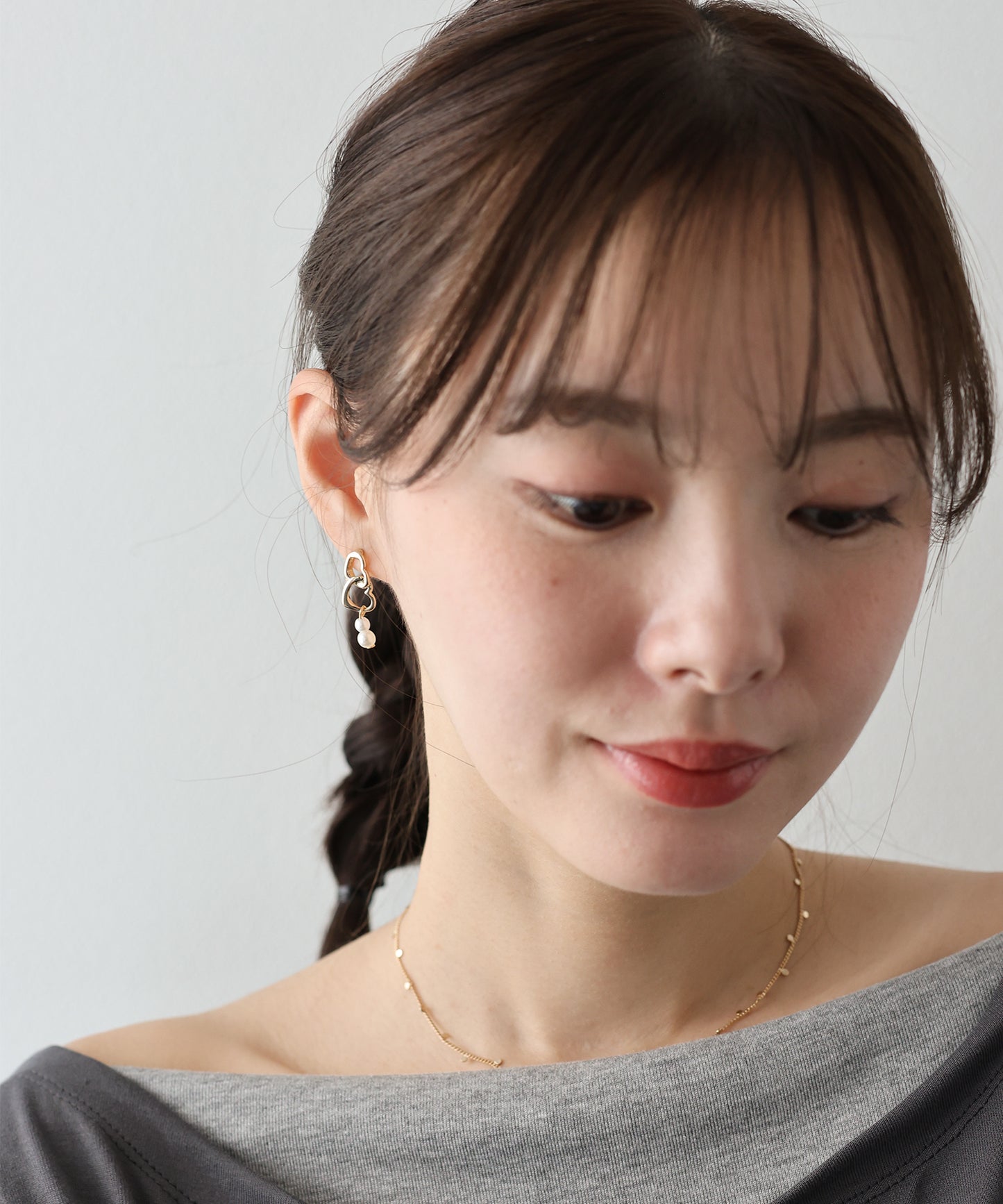 ダブルハートピアス/ニッケルフリー【ネコポス】