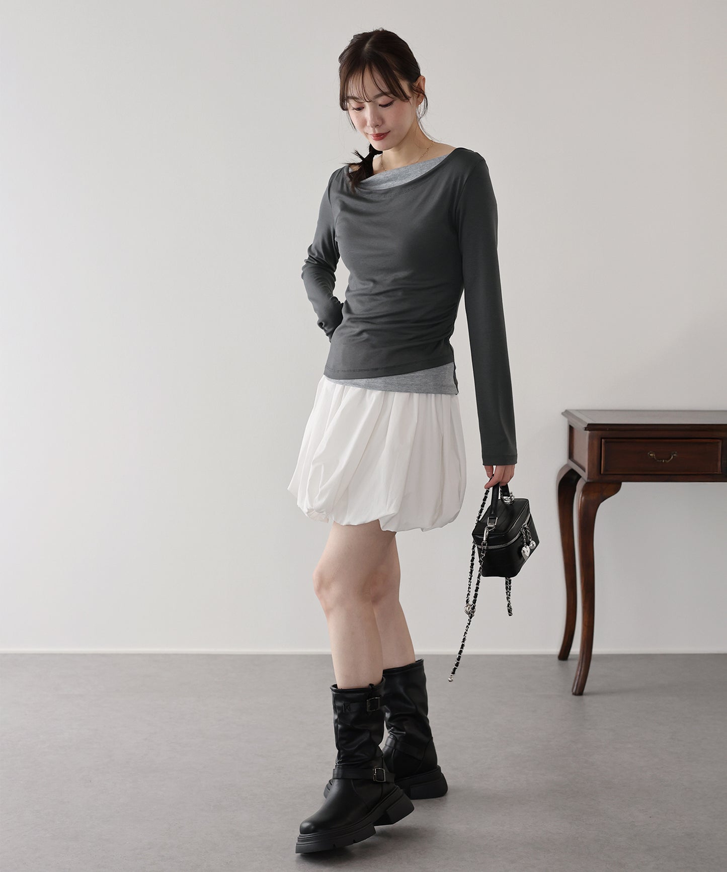 【早割5％OFF】ドレープレイヤードトップス【ネコポス】