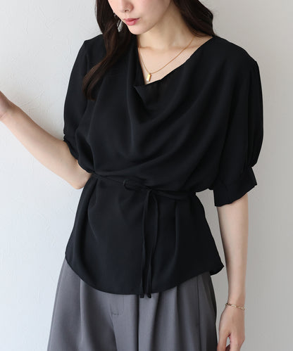 【SALE】ドレープネックブラウス【ネコポス】