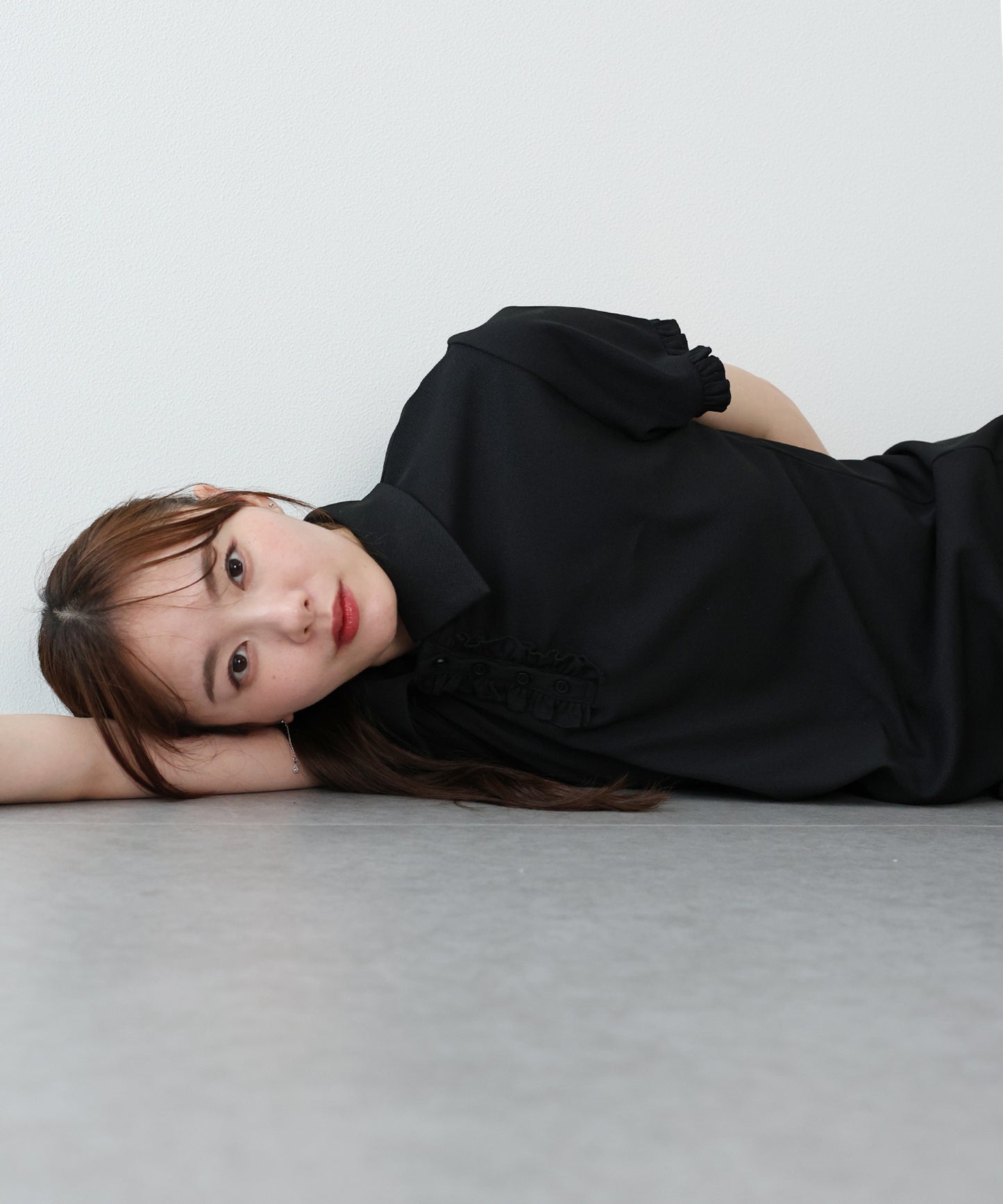 【早割5％OFF】フロントフリルポロワンピース