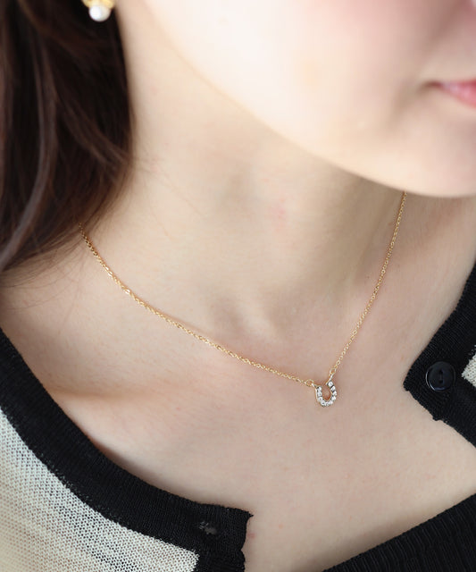 ビジューホースシューネックレス/ニッケルフリー【ネコポス】