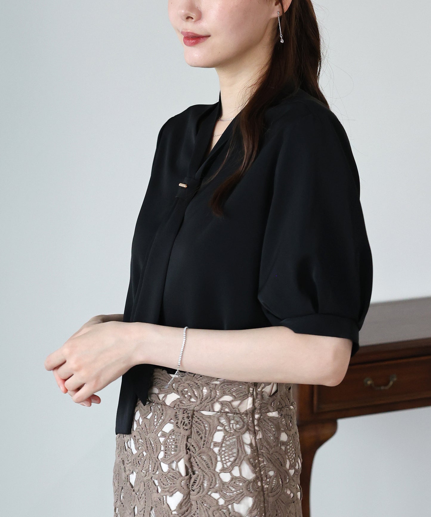 【早割5％OFF】メタルバーボウタイブラウス【メール便】