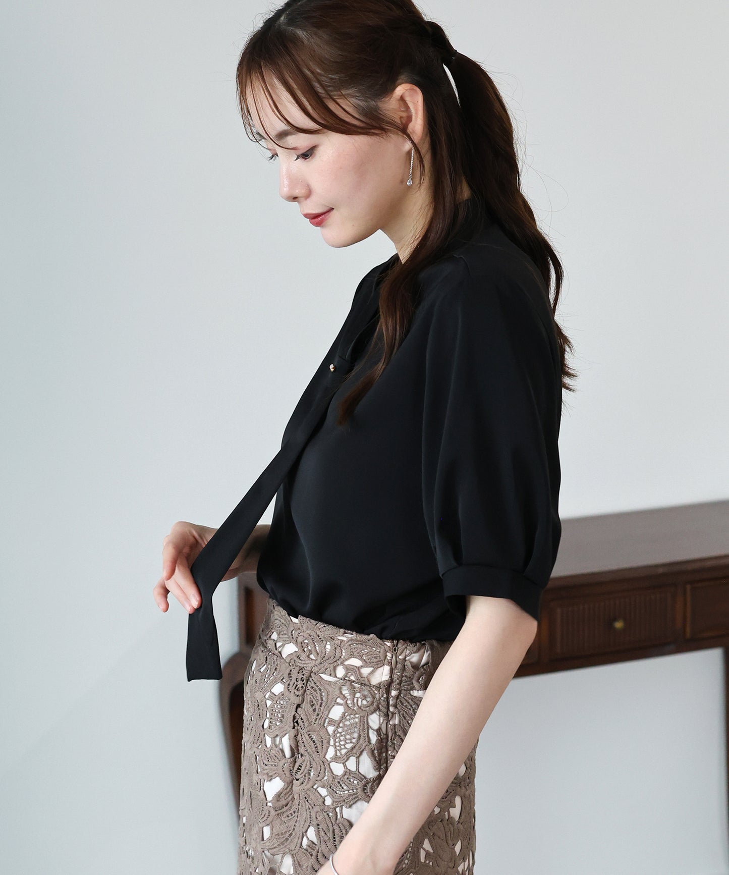 【早割5％OFF】メタルバーボウタイブラウス【メール便】
