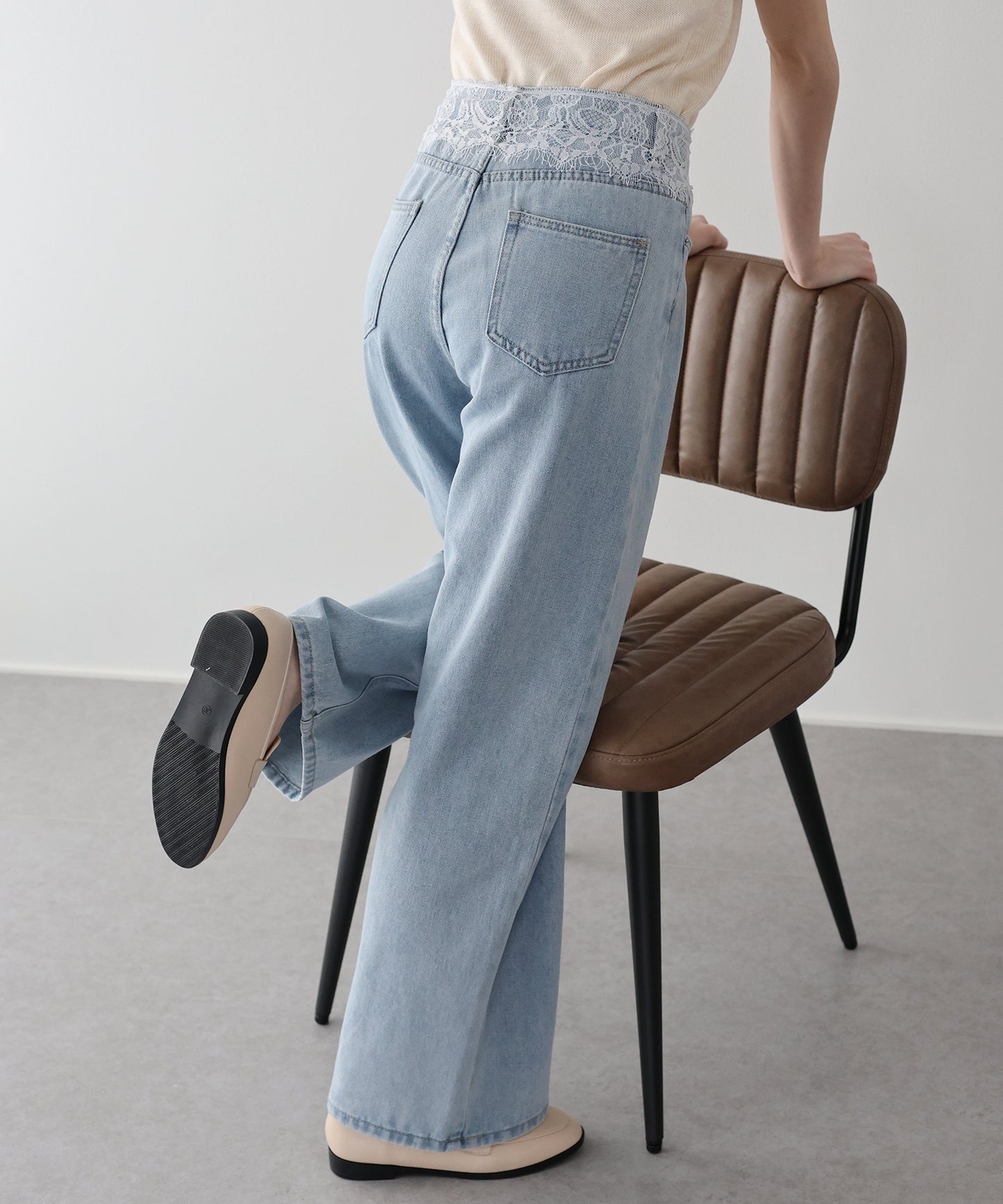 【早割5％OFF】ウエストレースデニムパンツ