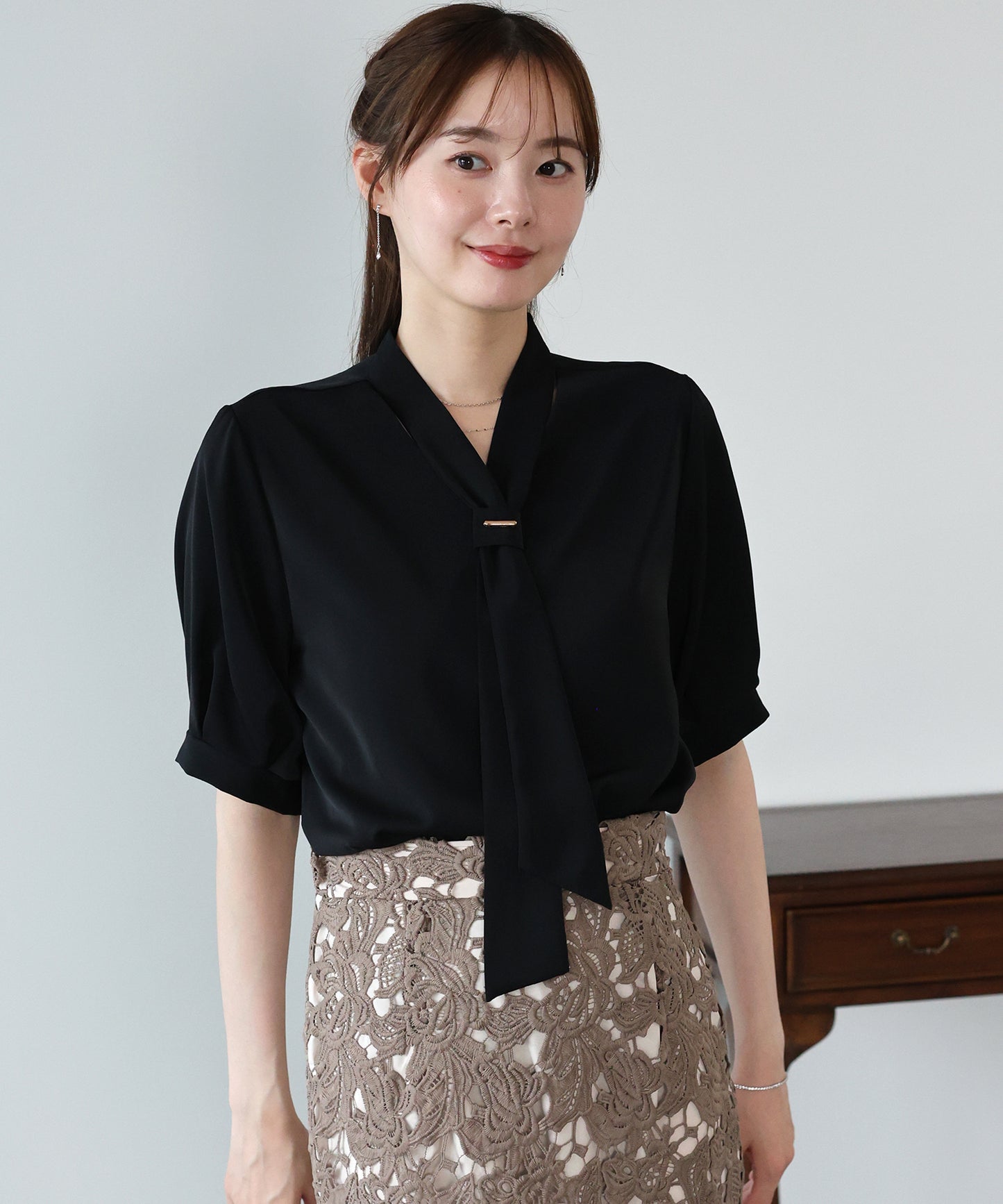 【早割5％OFF】メタルバーボウタイブラウス【メール便】