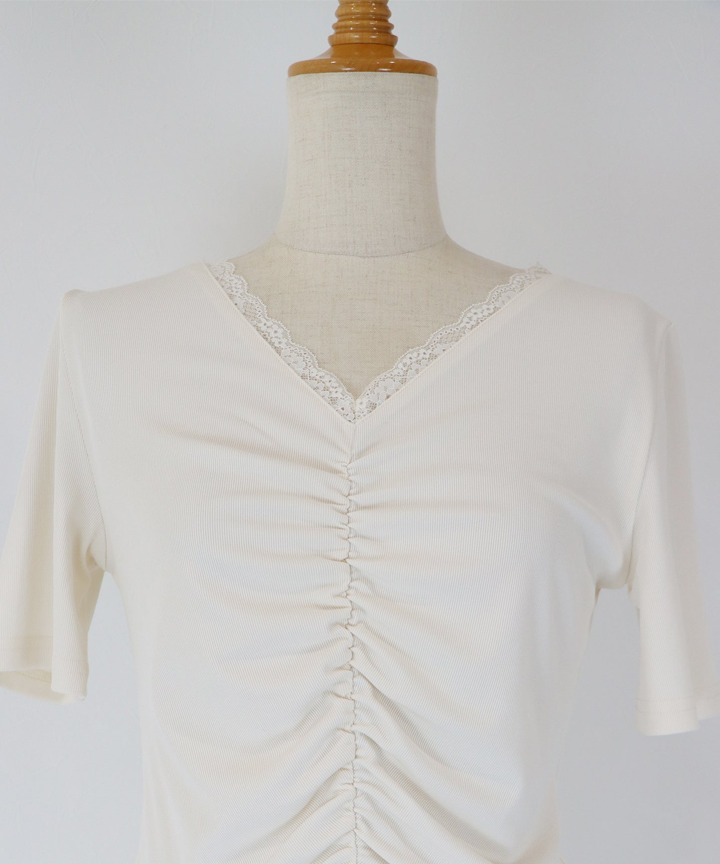 【SALE】フロントシャーリングドッキングワンピース