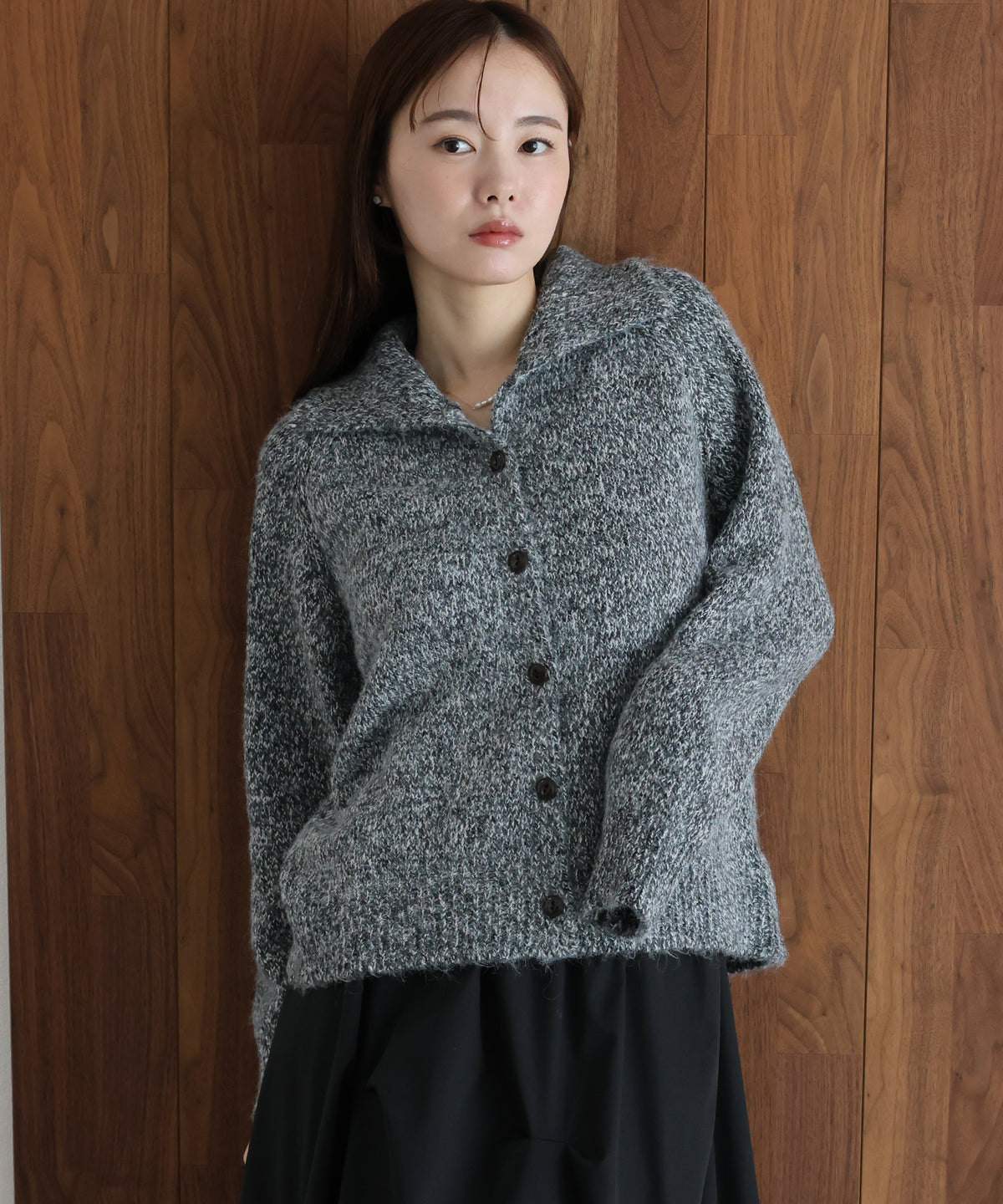 【早割5％OFF】メランジハイネックカーディガン