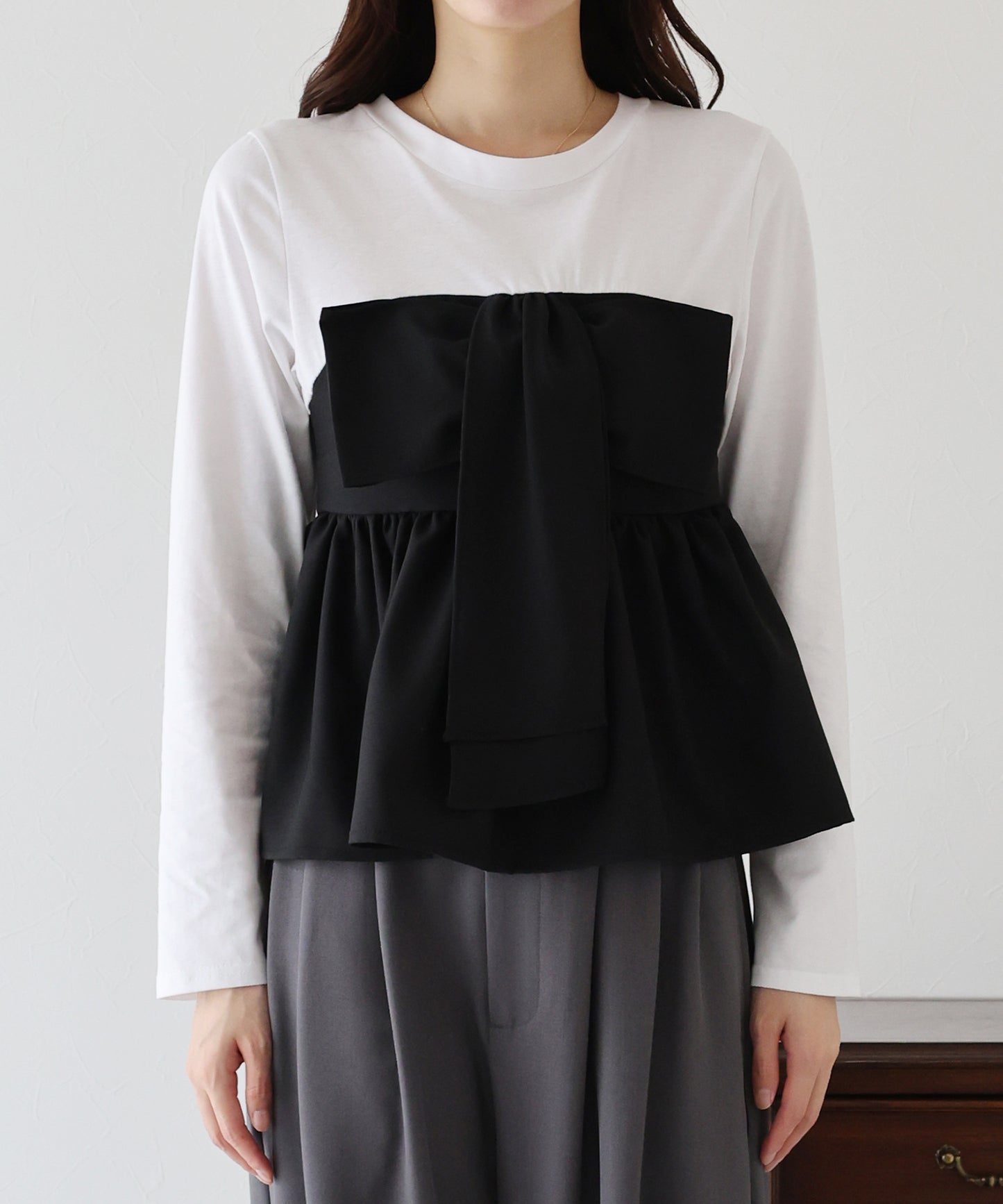 【早割5％OFF】リボンビスチェドッキングＴシャツ【ネコポス】