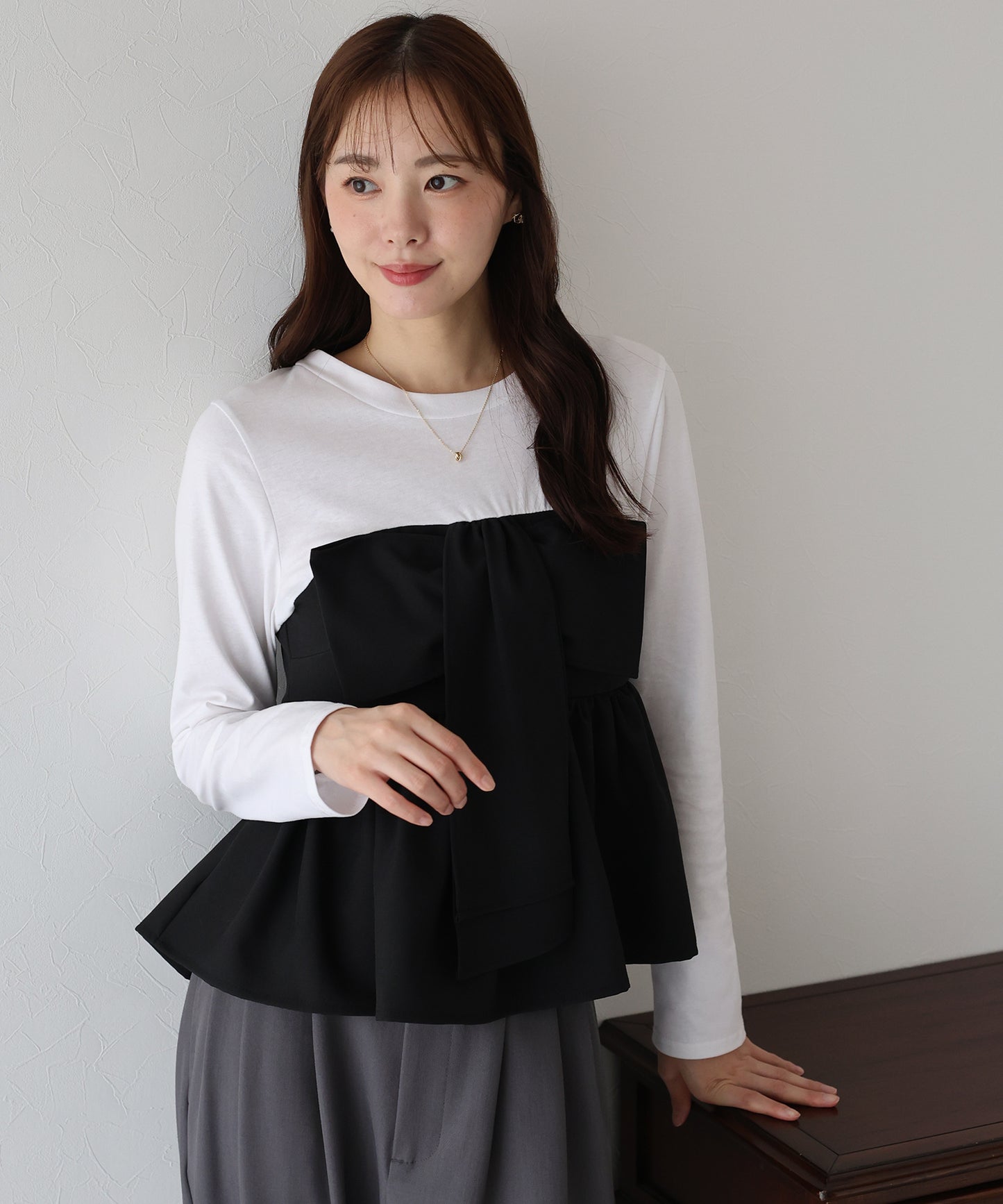 【早割5％OFF】リボンビスチェドッキングＴシャツ【ネコポス】