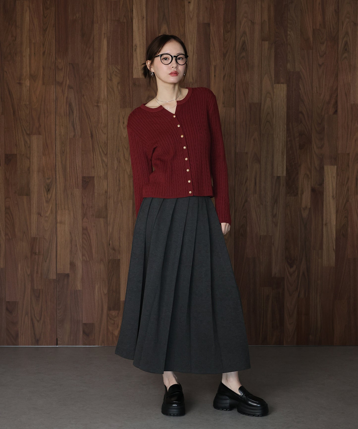 メルトンプリーツスカート