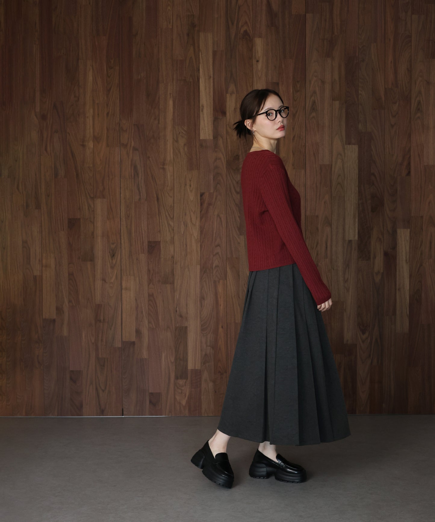 メルトンプリーツスカート