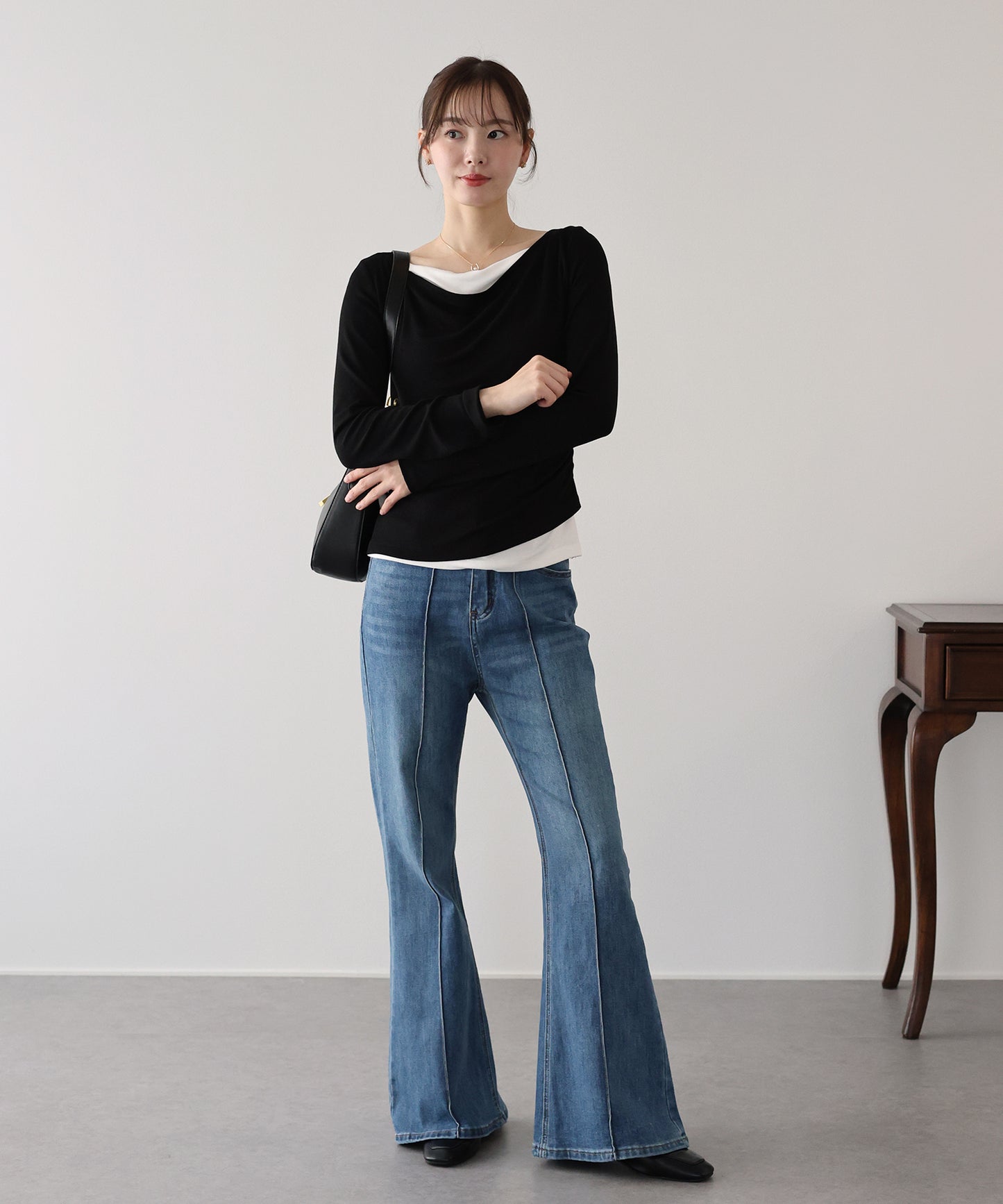 【早割5％OFF】ドレープレイヤードトップス【ネコポス】