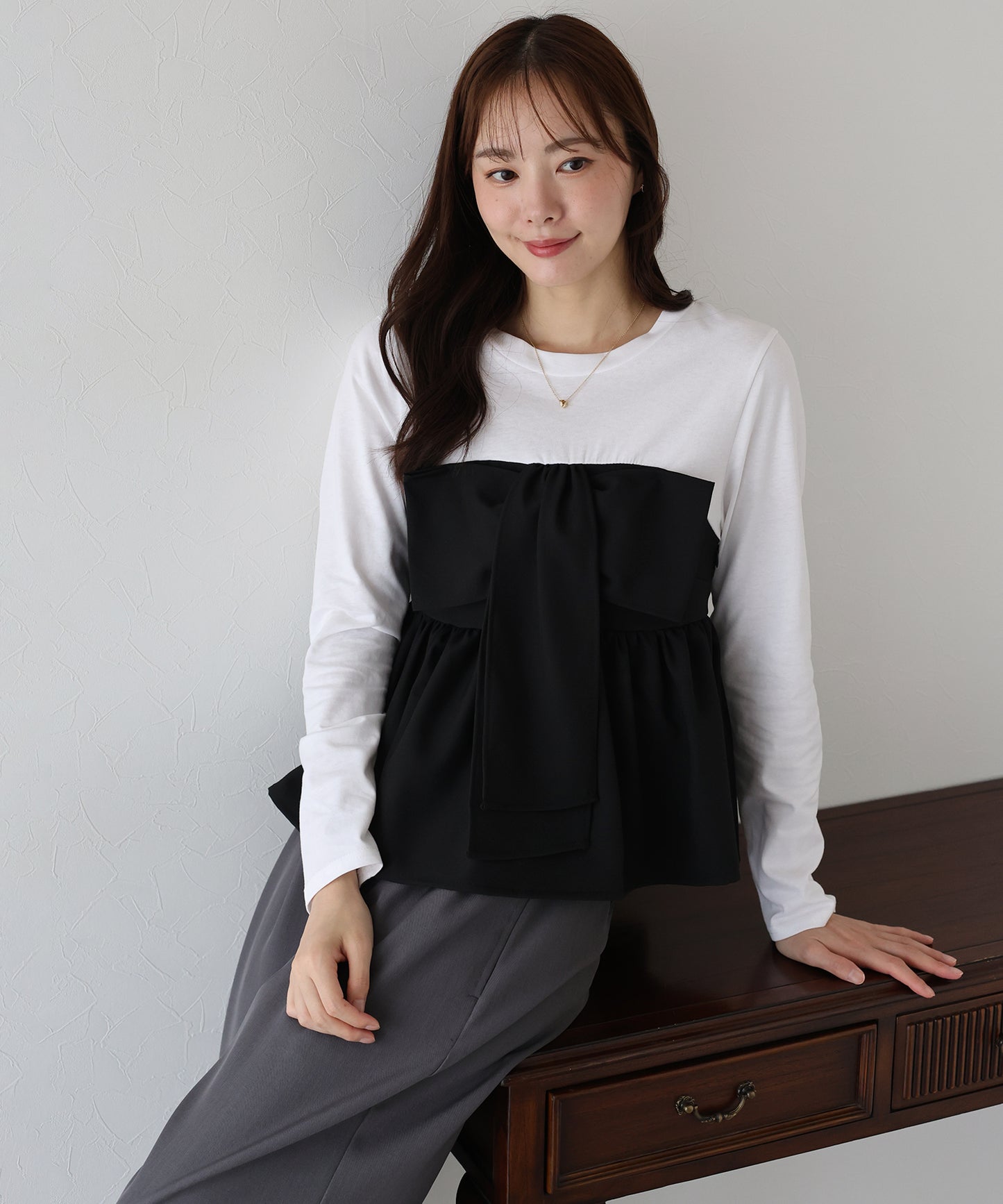 【早割5％OFF】リボンビスチェドッキングＴシャツ【ネコポス】