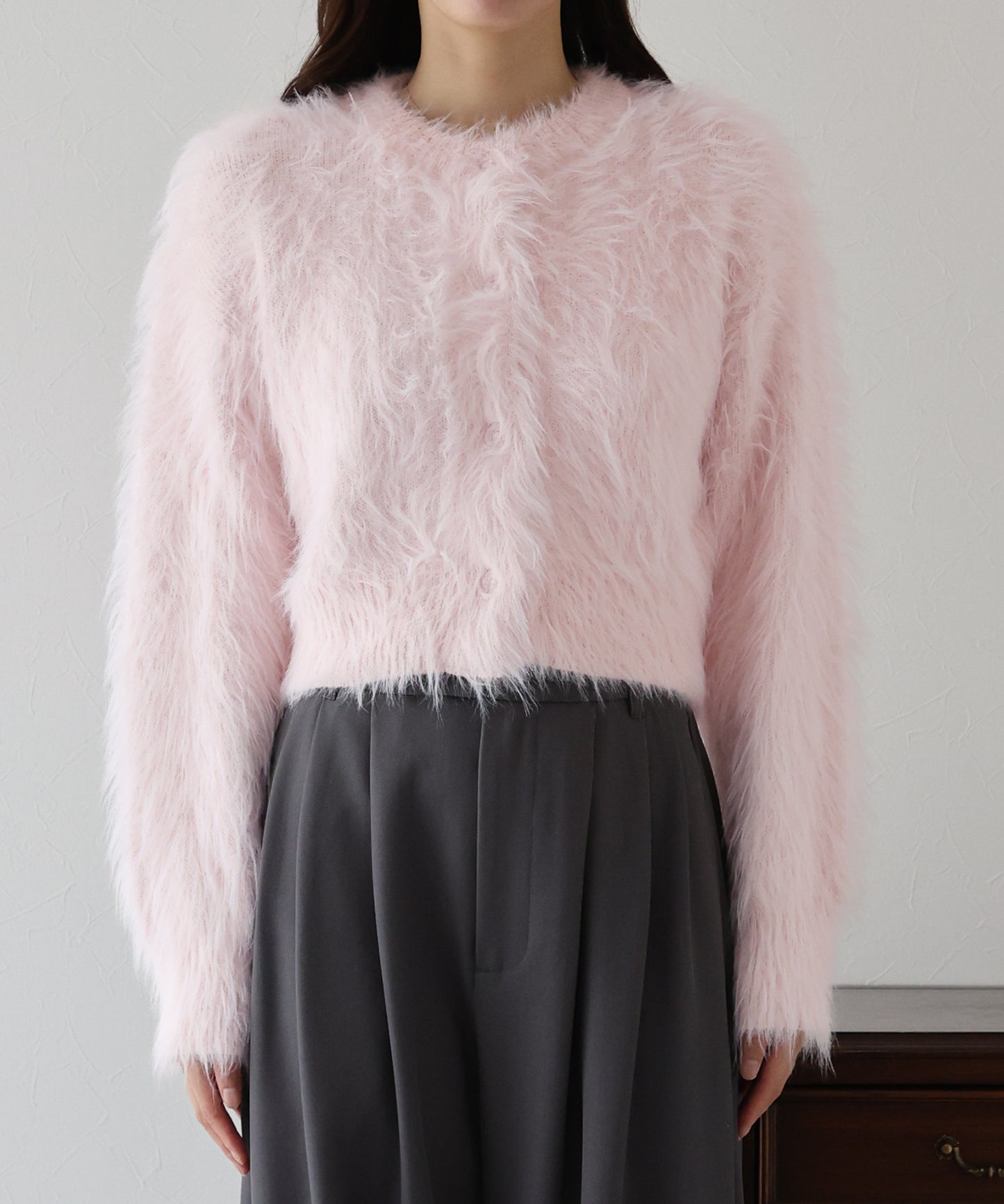 【TIME SALE】シャギーニットショートカーディガン