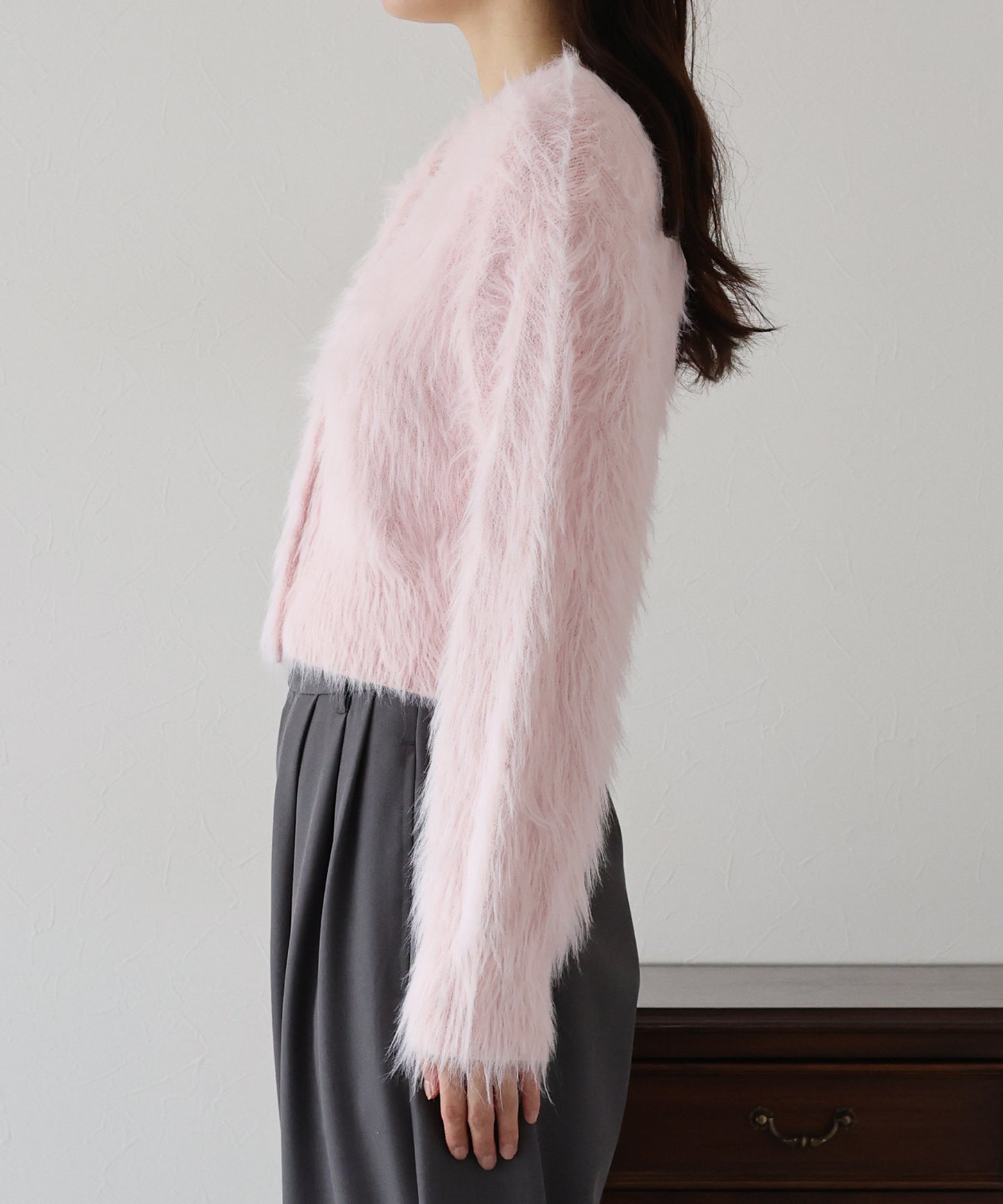 【TIME SALE】シャギーニットショートカーディガン