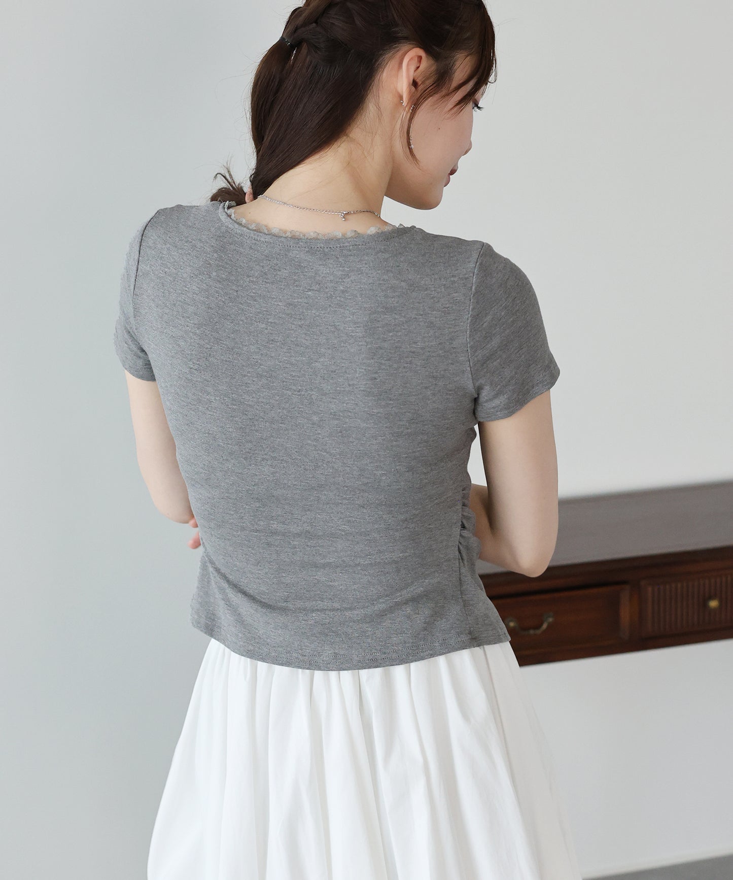 【早割5％OFF】トリムレースリボンカットソー【メール便】