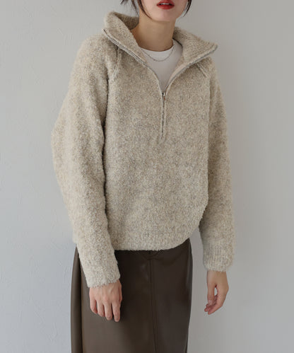 ハーフジップブークレニット[J by blue]