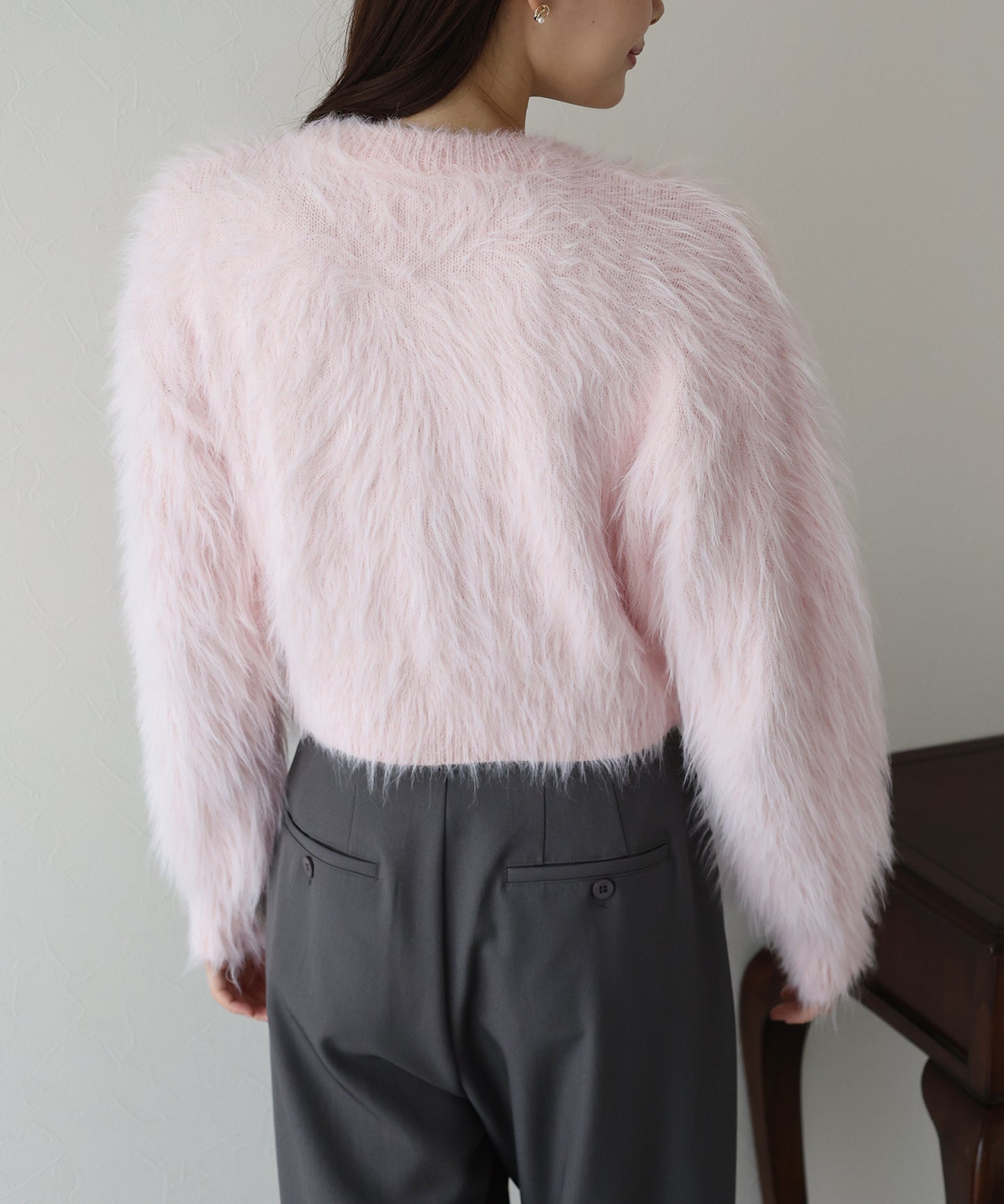 【TIME SALE】シャギーニットショートカーディガン