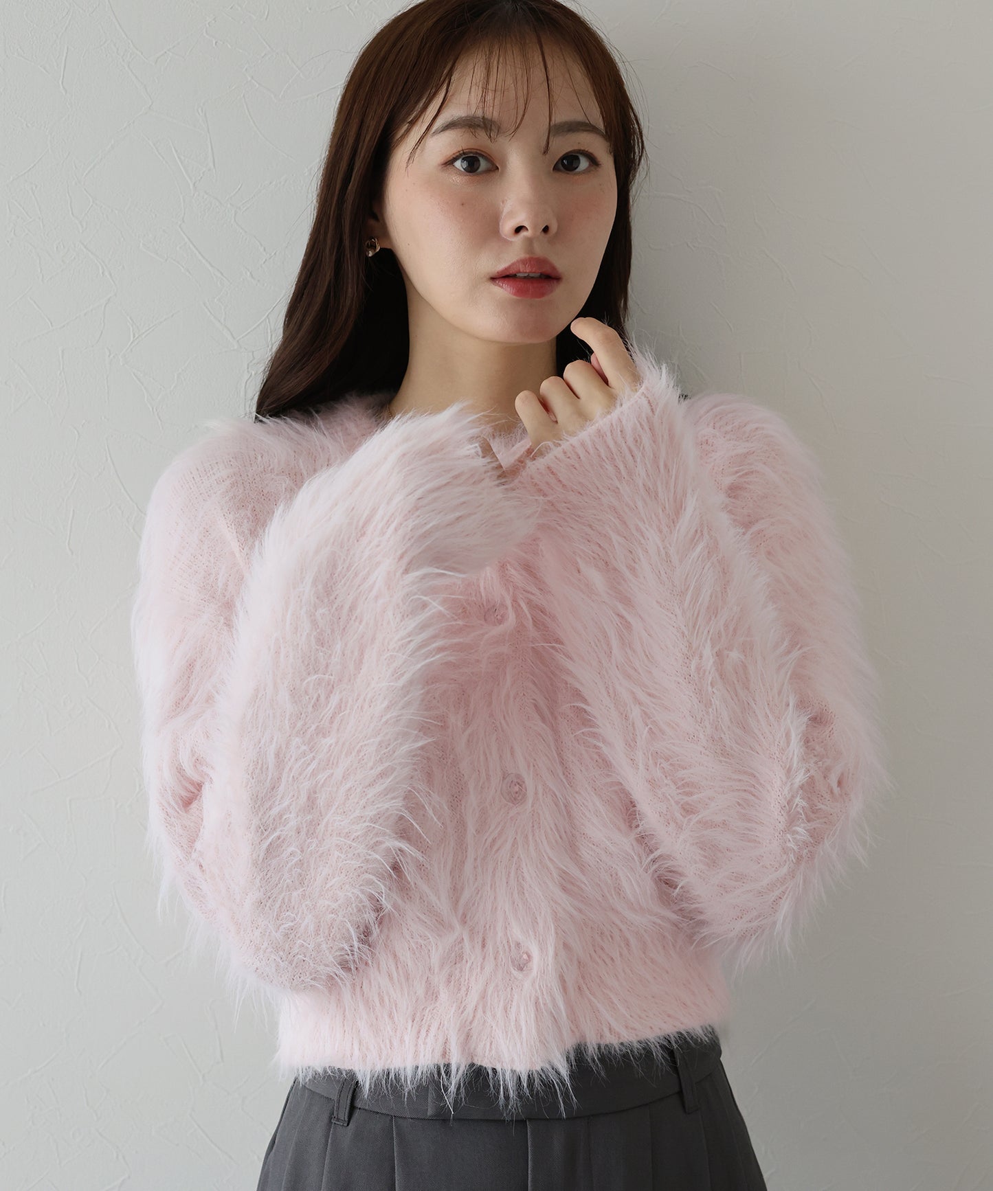 【TIME SALE】シャギーニットショートカーディガン