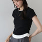 【TIME SALE】サイドシャーリングレイヤードTシャツ【ネコポス】