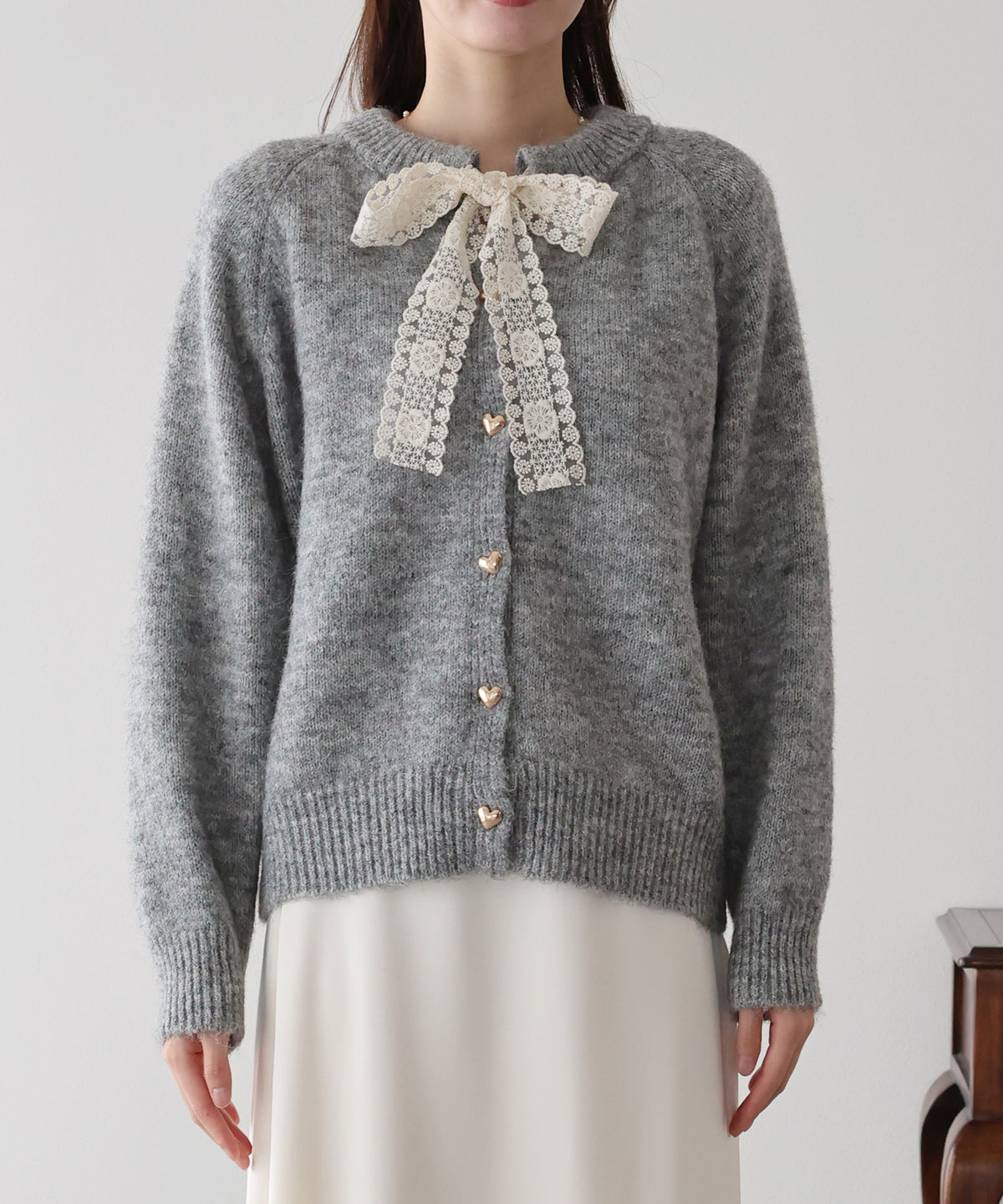 【早割5％OFF】レースリボンカーディガン
