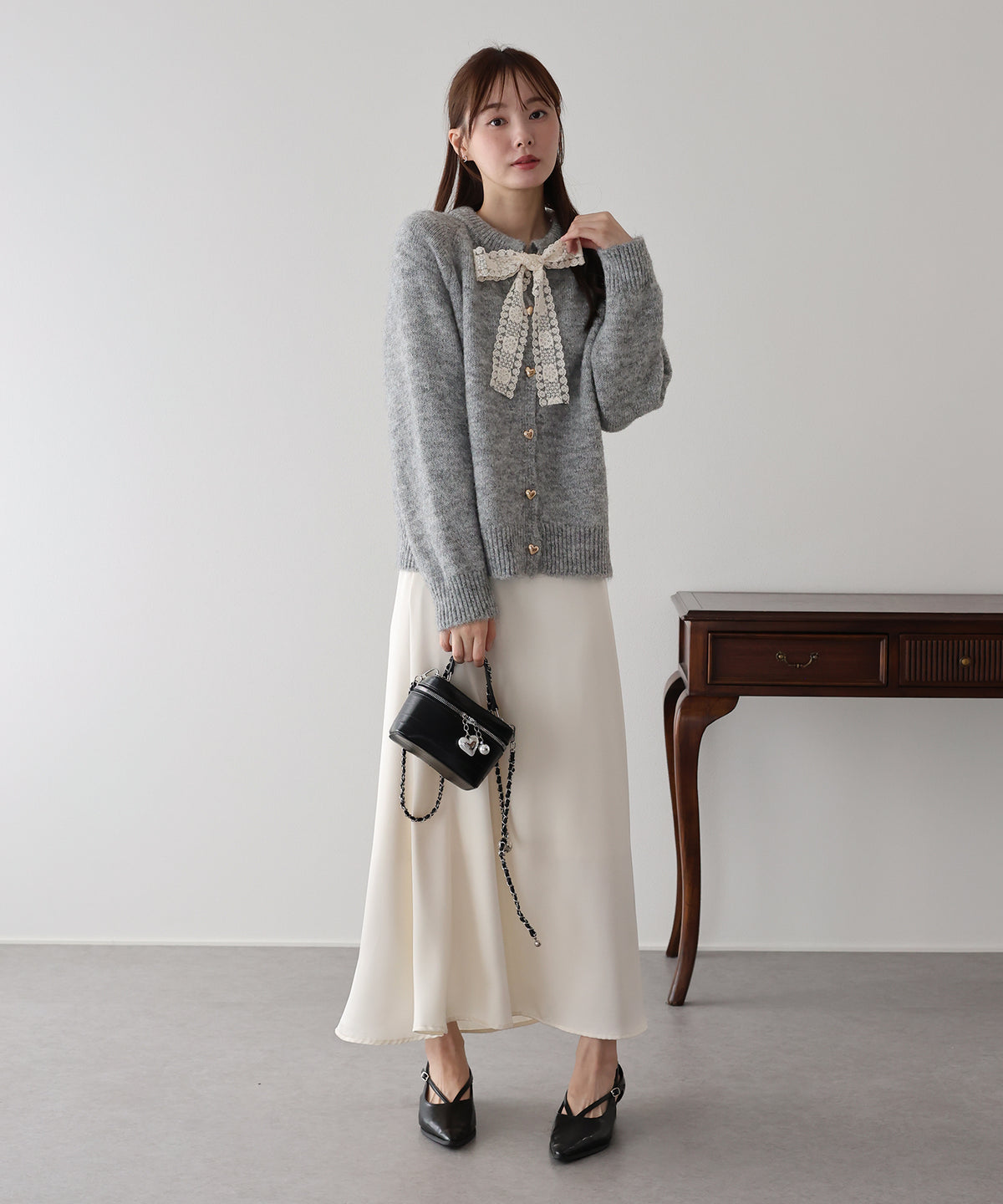【早割5％OFF】レースリボンカーディガン