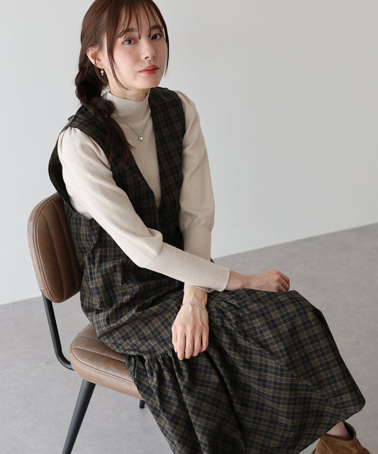 【TIME SALE】チェックジャンパースカート