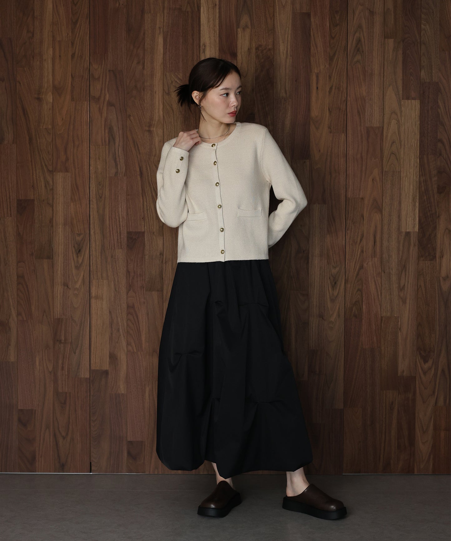 【早割5％OFF】ゴールドボタンラメニットジャケット