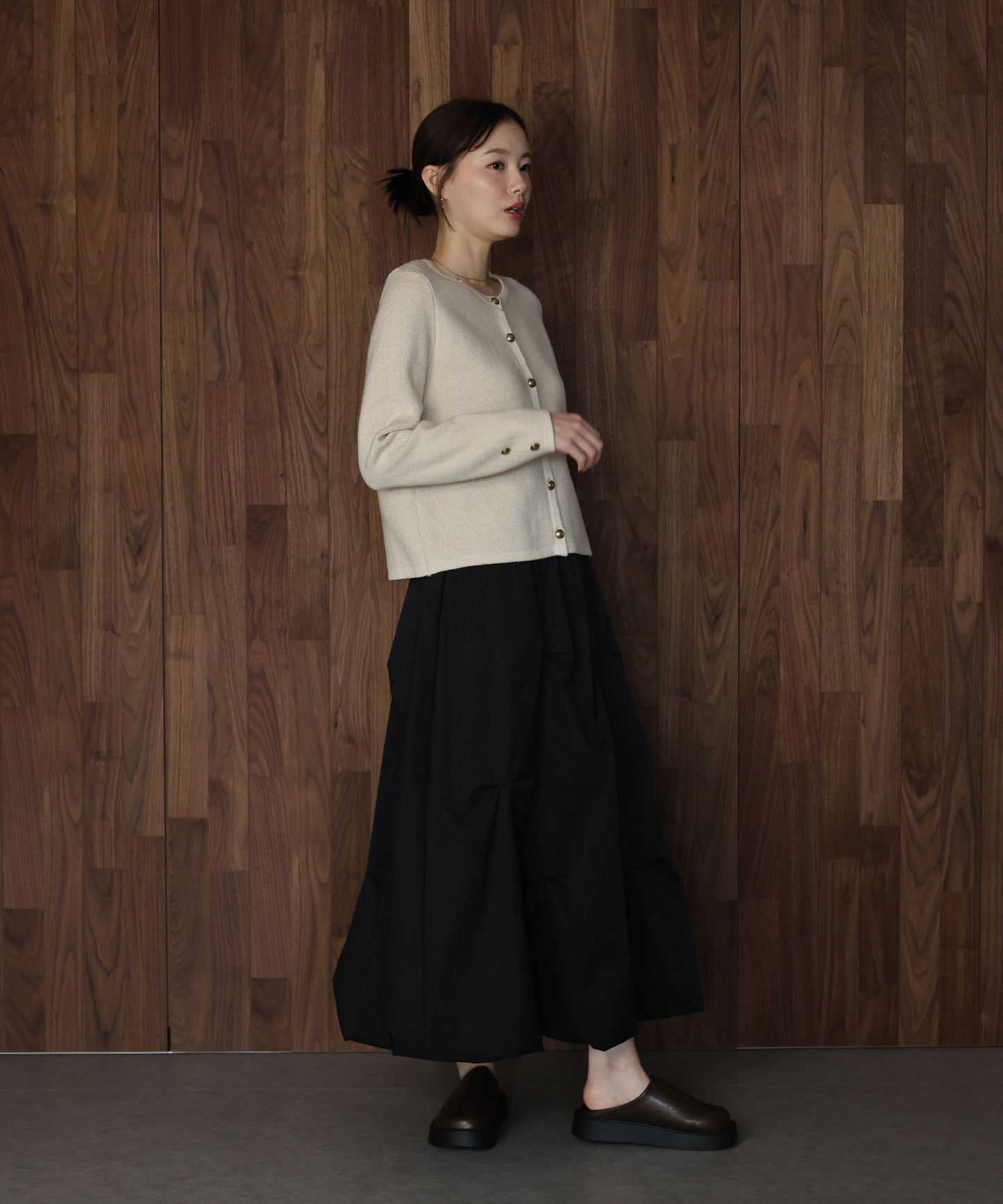 ゴールドボタンラメニットジャケット