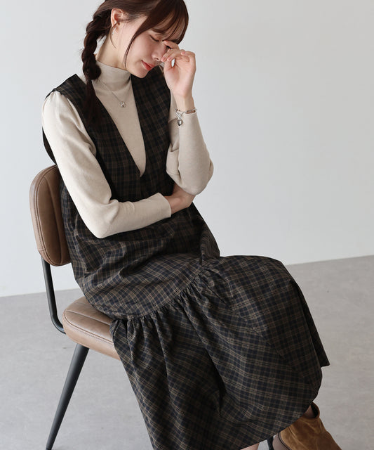 【早割5％OFF】チェックジャンパースカート