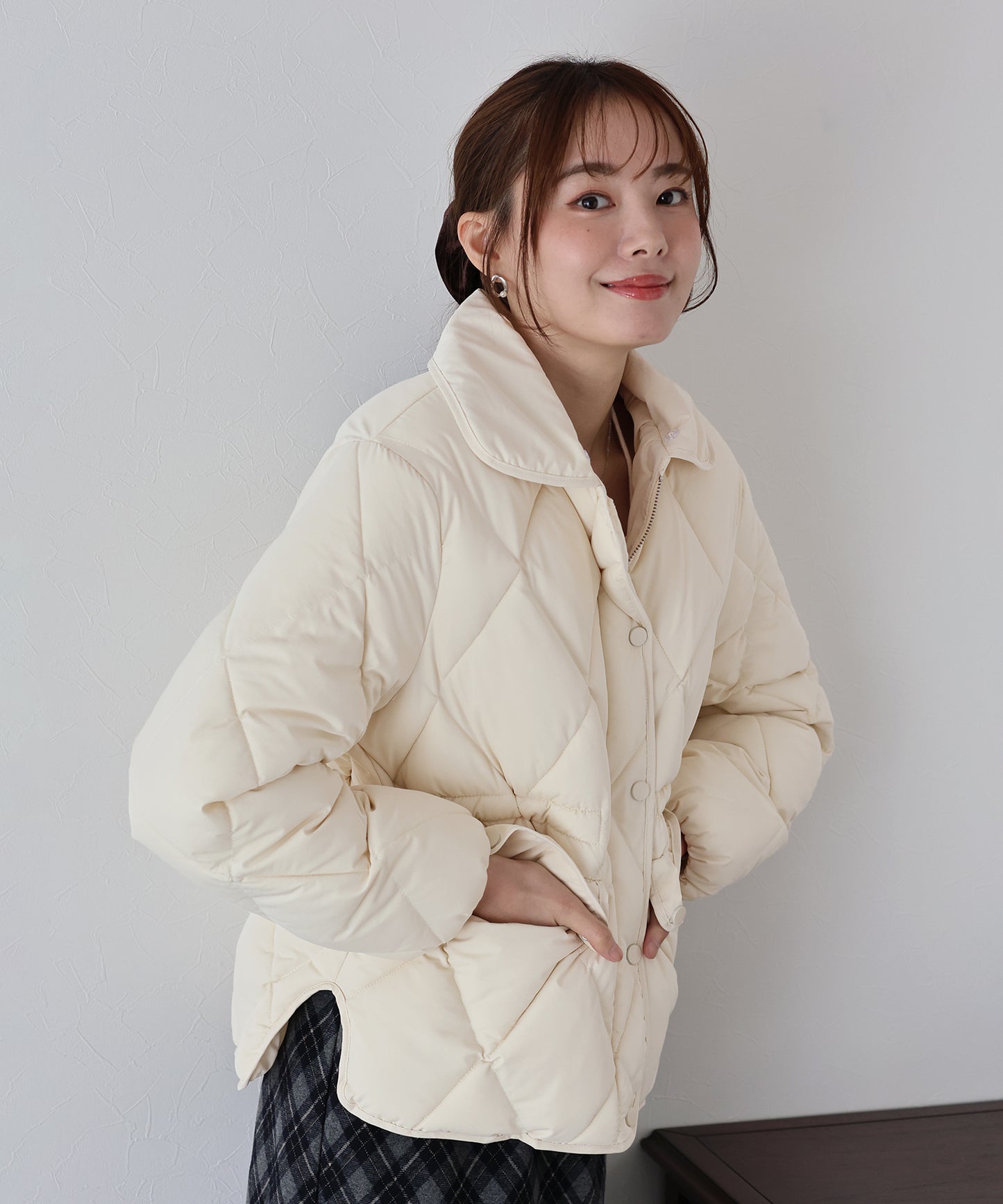 ファー襟キルティングジャケット