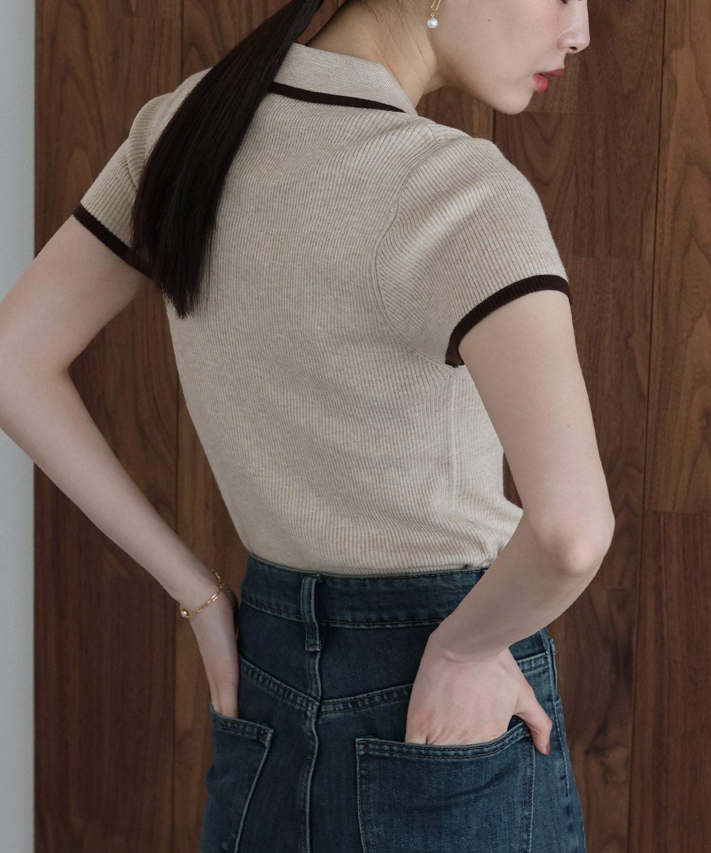 【早割5％OFF】バイカラースキッパーニット