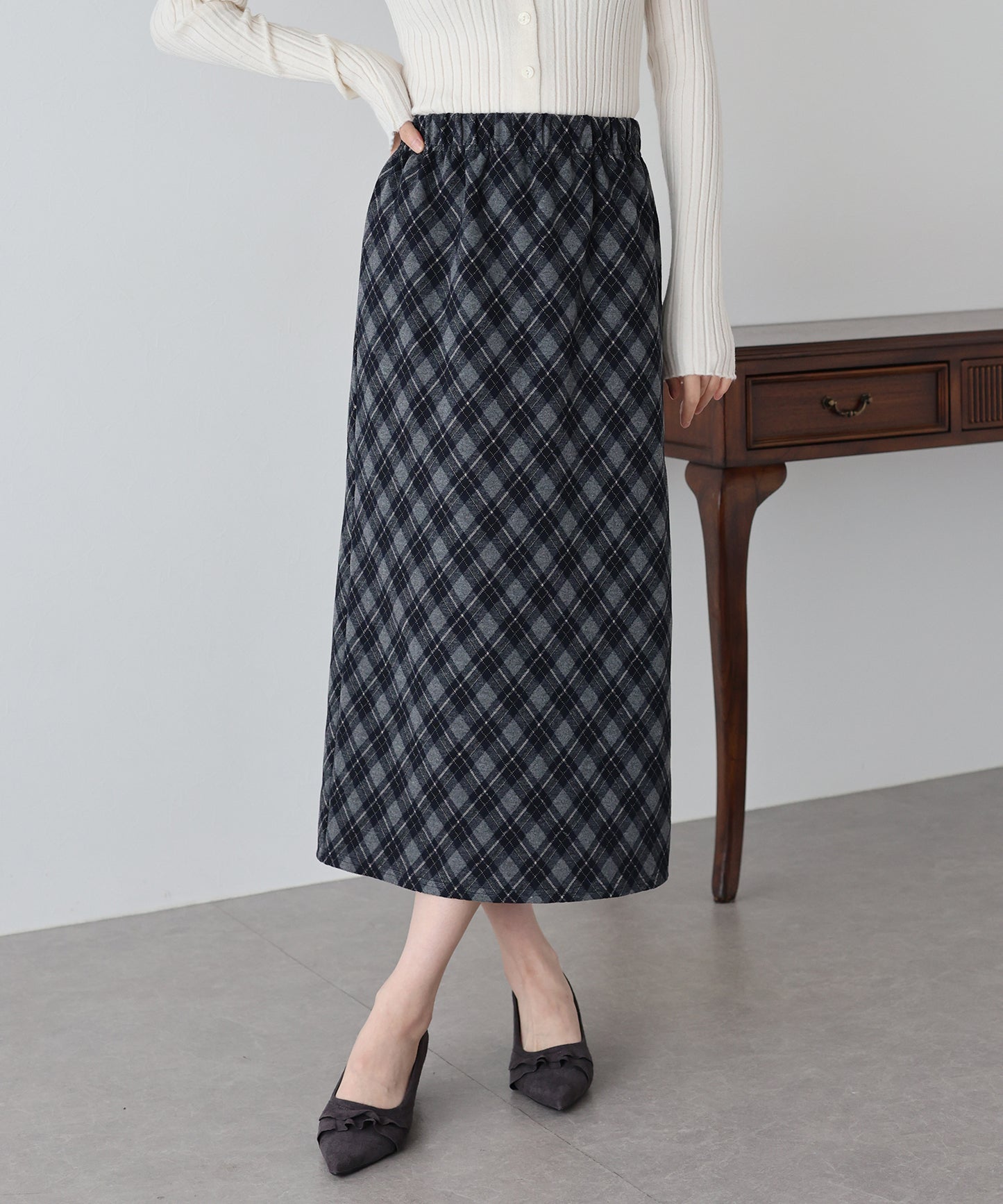 【TIME SALE】チェック柄タイトスカート
