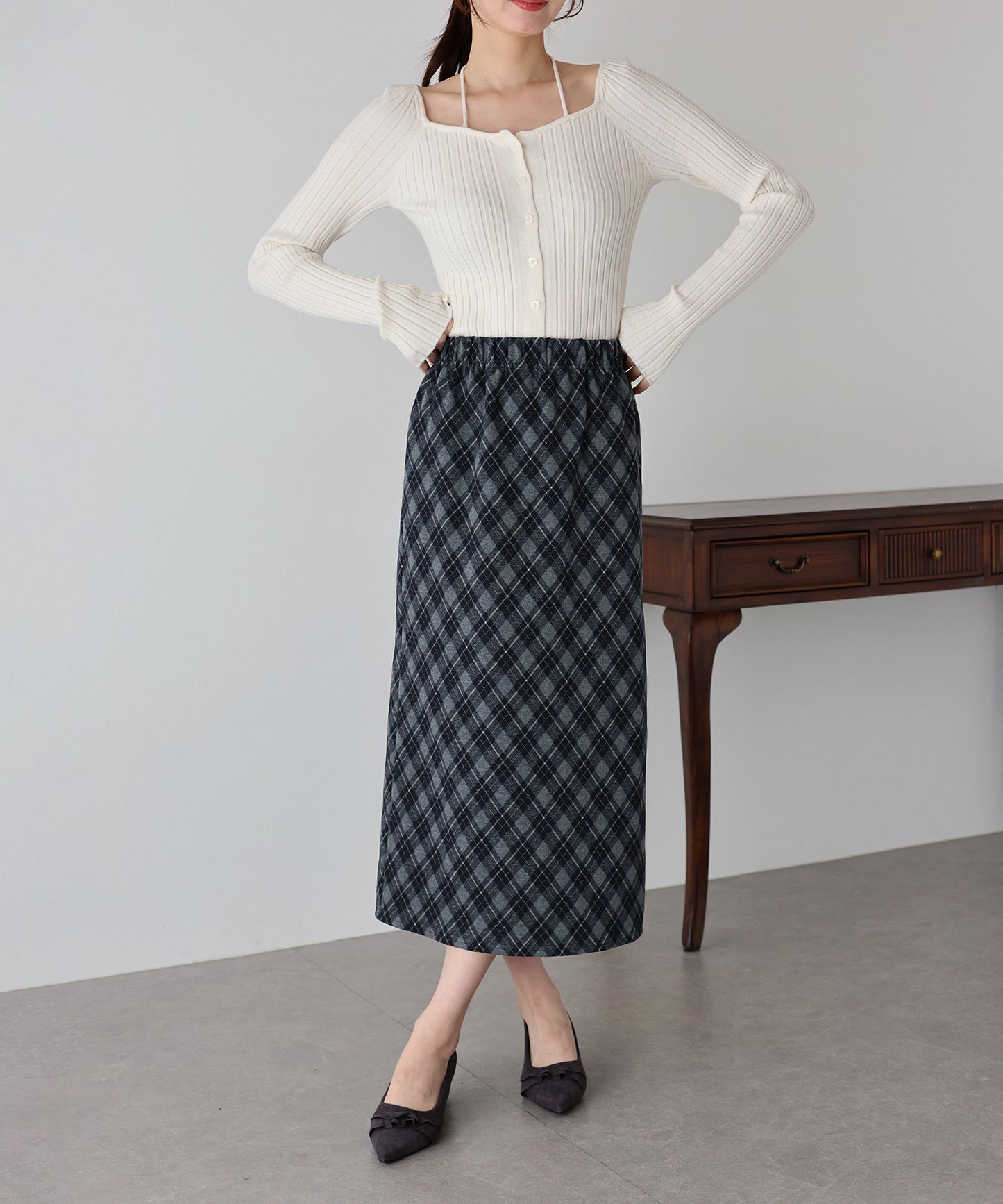【TIME SALE】チェック柄タイトスカート