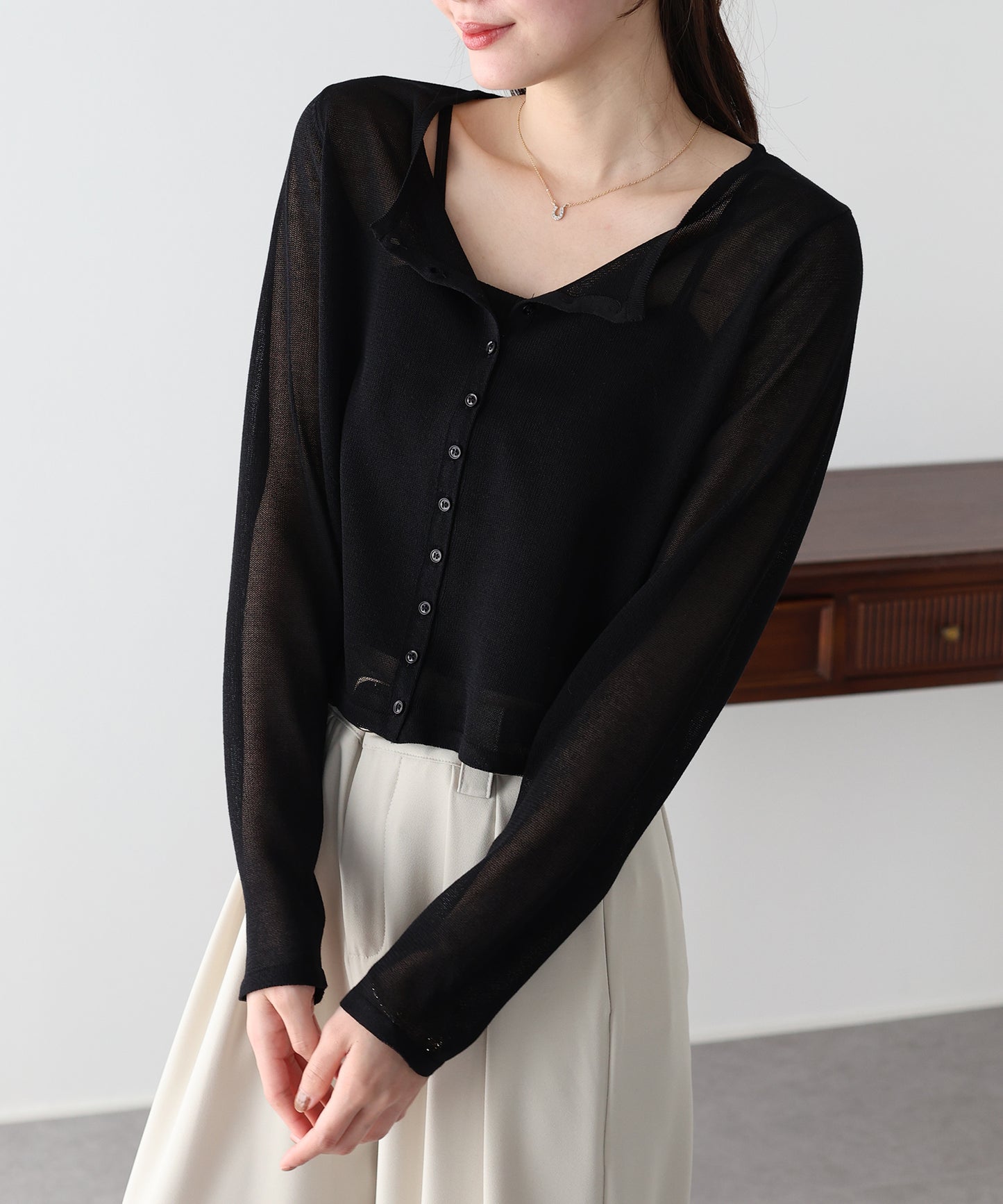 【早割5％OFF】シアーニットカーディガン【ネコポス】