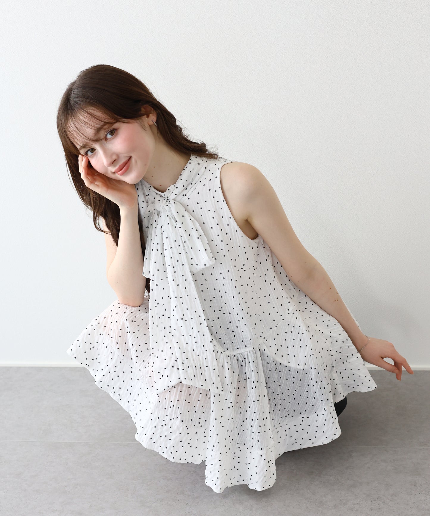 【早割5％OFF】《選べる着丈》2WAYボウタイ アメスリティアードブラウス【メール便】