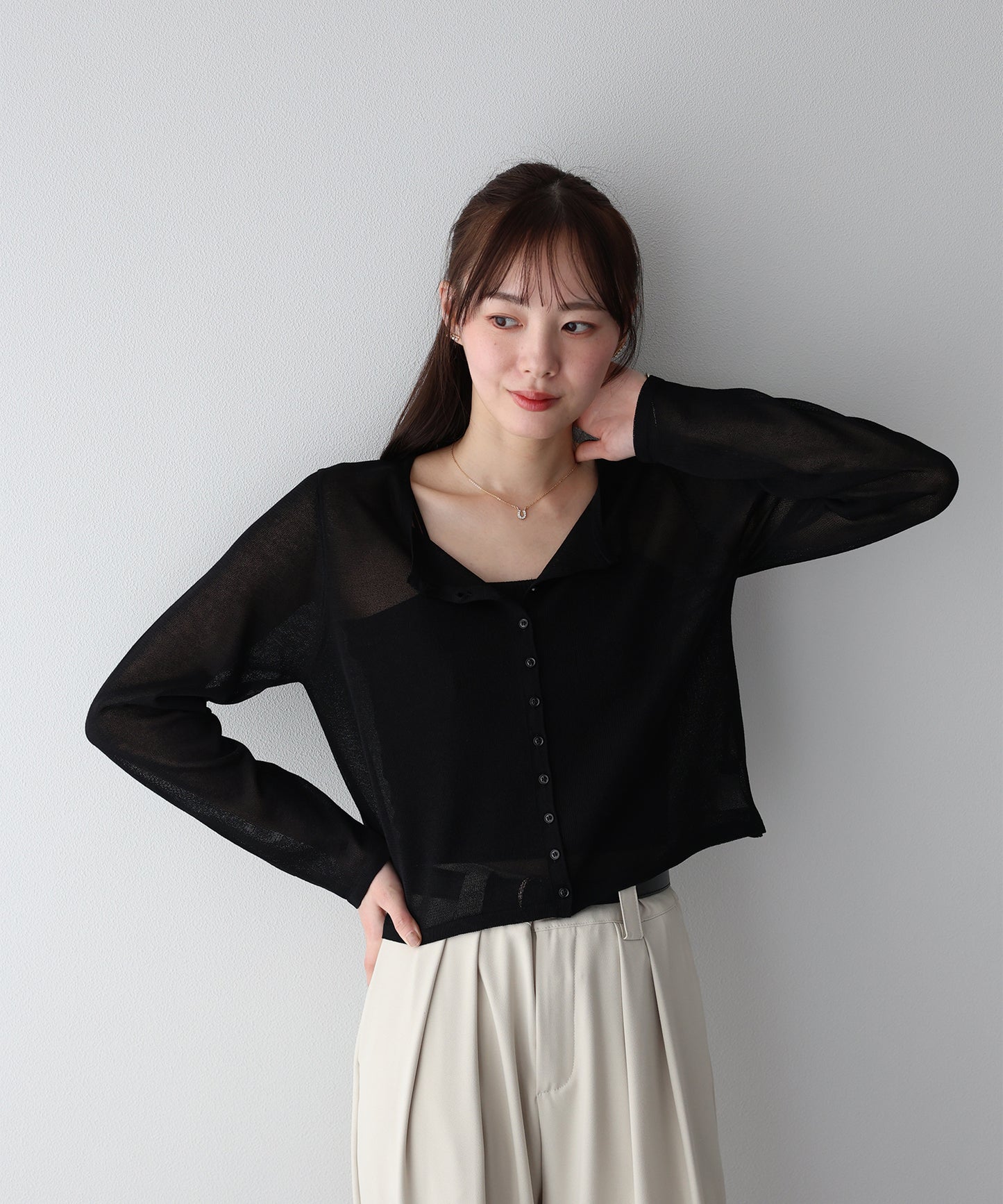 【早割5％OFF】シアーニットカーディガン【ネコポス】