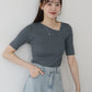 【新商品限定5％OFF（木）】アシメネックリブニット