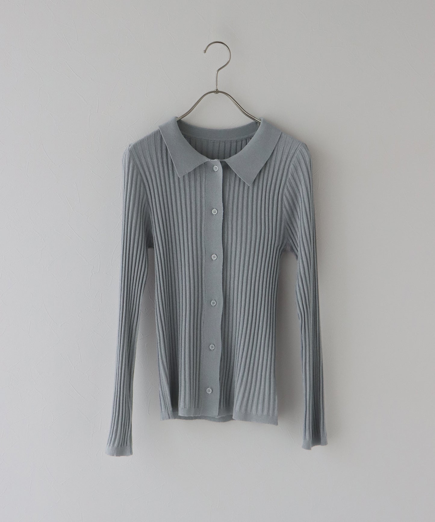 【SALE】シアーリブポロカーディガン[J by blue]