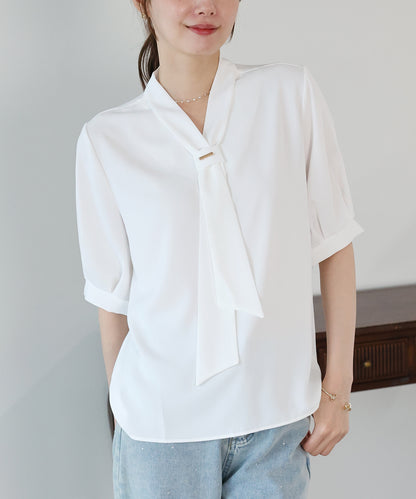 【早割5％OFF】メタルバーボウタイブラウス【メール便】