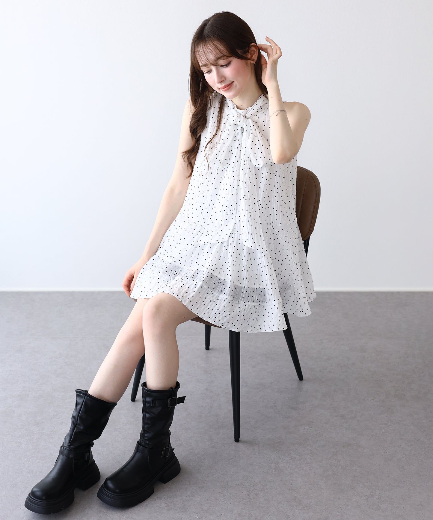 【早割5％OFF】《選べる着丈》2WAYボウタイ アメスリティアードブラウス【メール便】