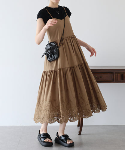 【TIME SALE】選べる丈・コットンレースキャミワンピース