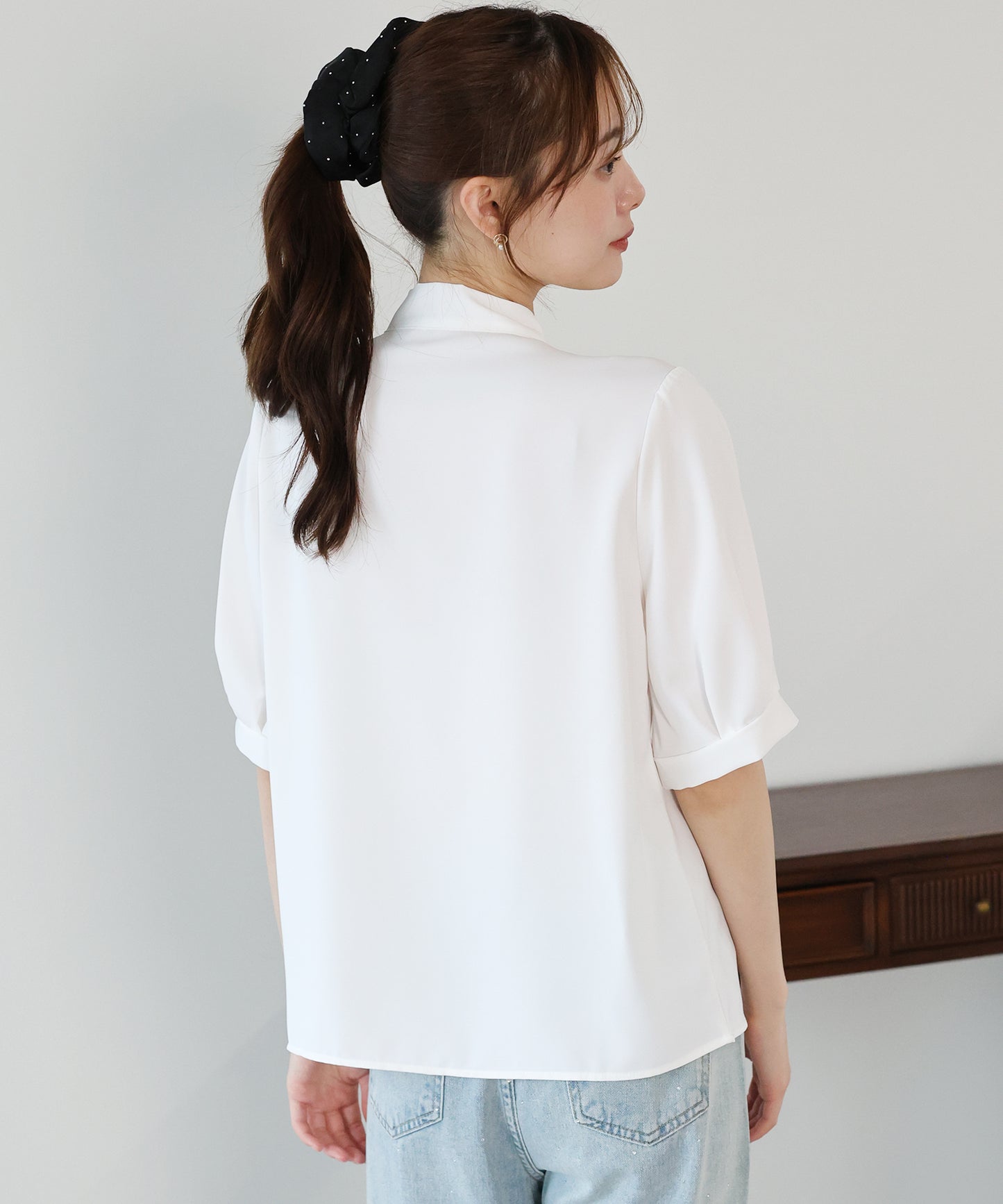 【早割5％OFF】メタルバーボウタイブラウス【メール便】